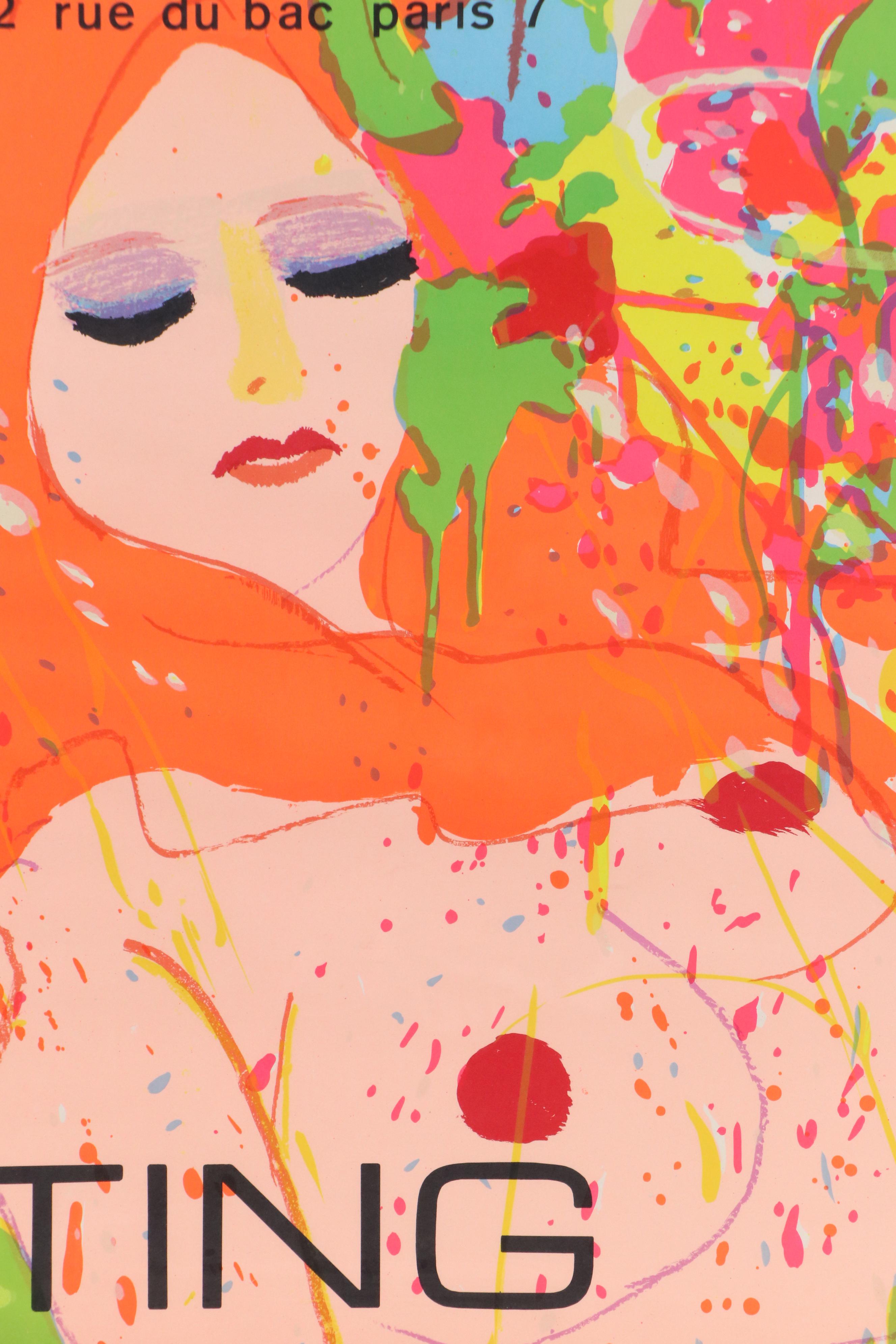 Walasse Ting Exhibition Lithograph Poster for Galerie Maeght, 1974