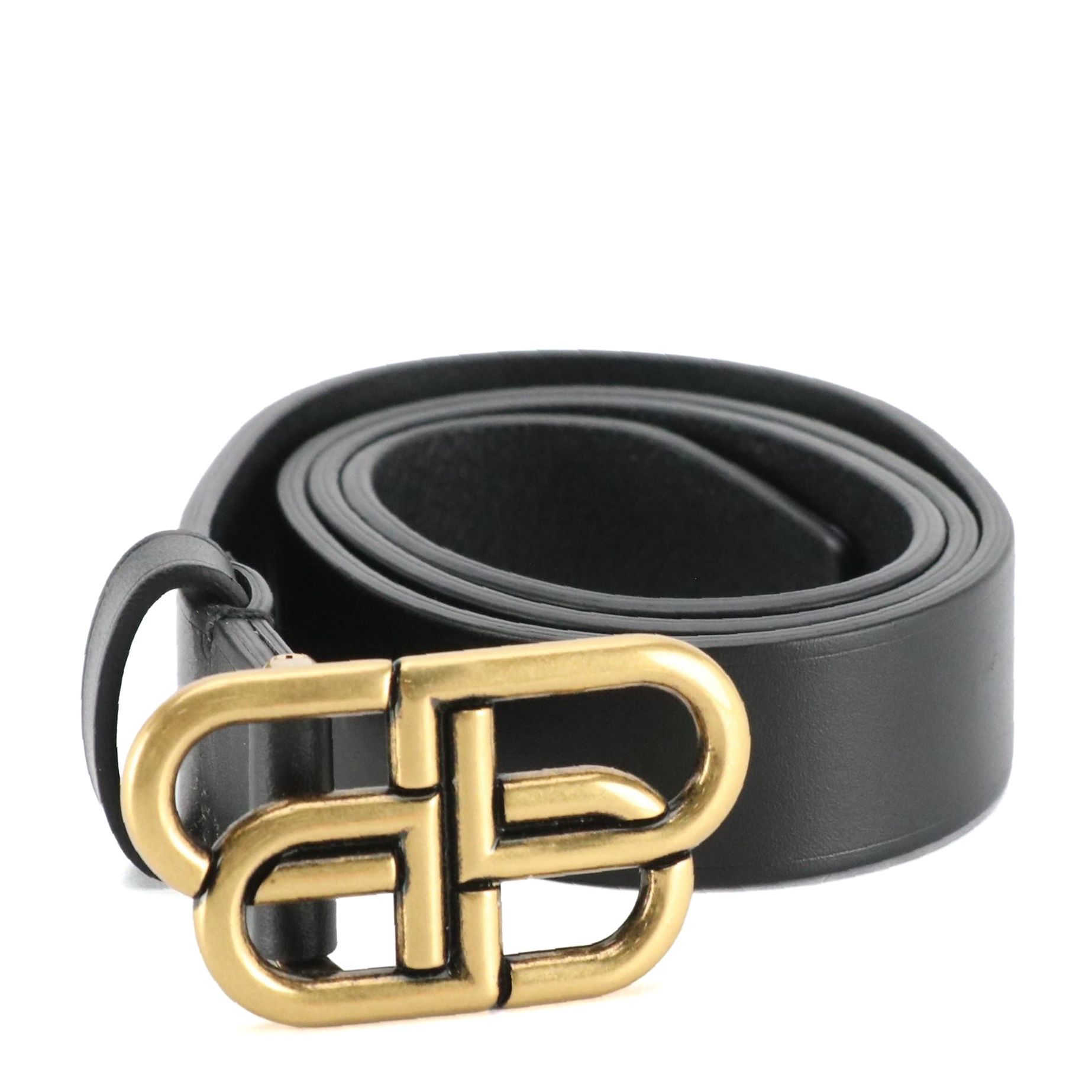 Balenciaga BB Black Leather Belt