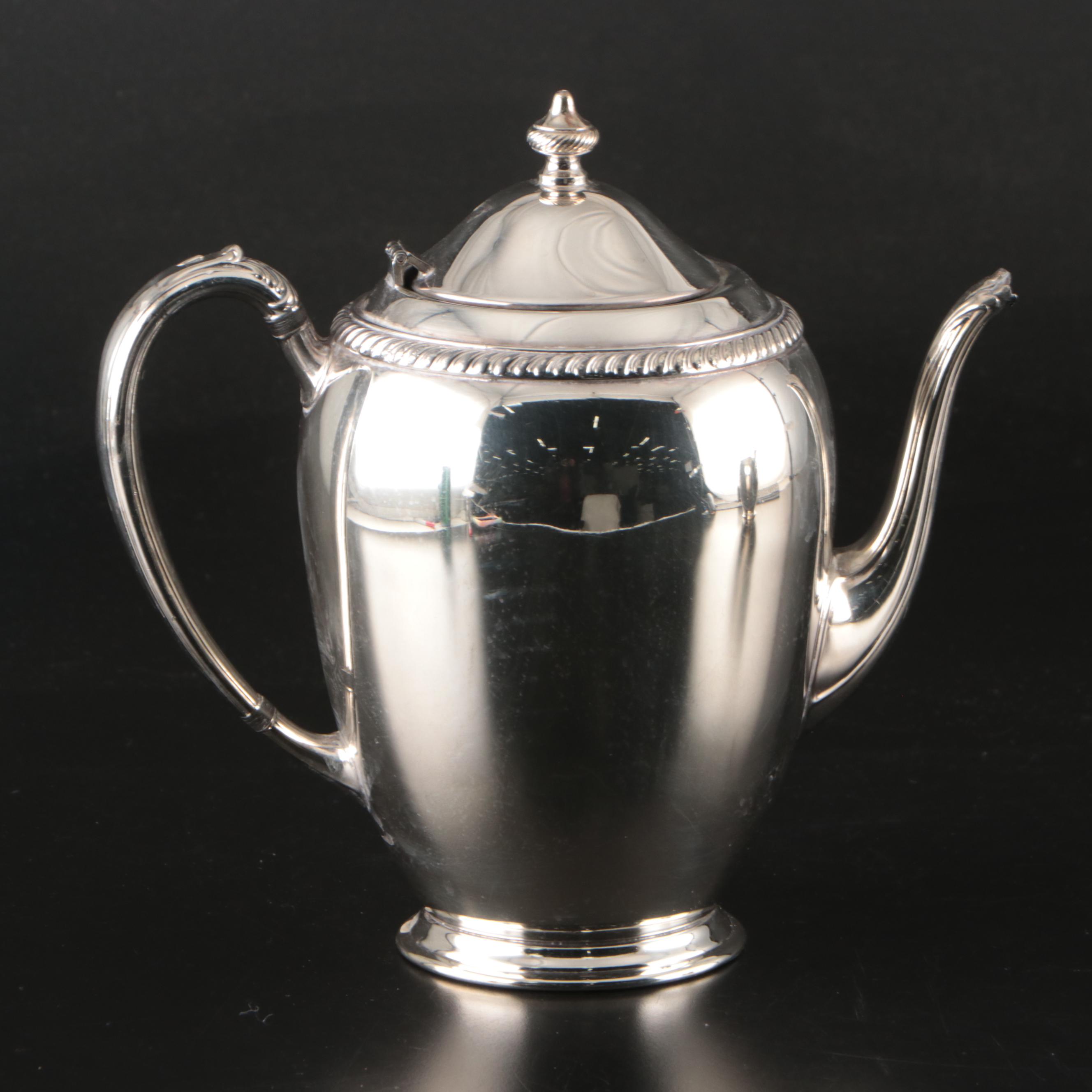 Silver Plate Coffee Set Including Oneida "Fiesta" and Lehman Brothers