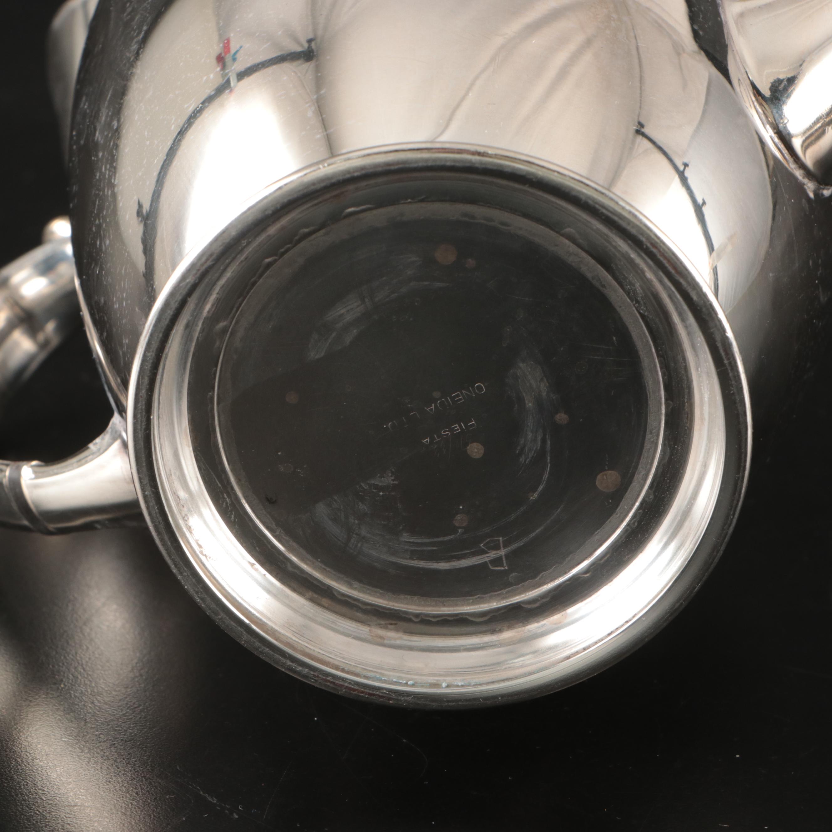 Silver Plate Coffee Set Including Oneida "Fiesta" and Lehman Brothers