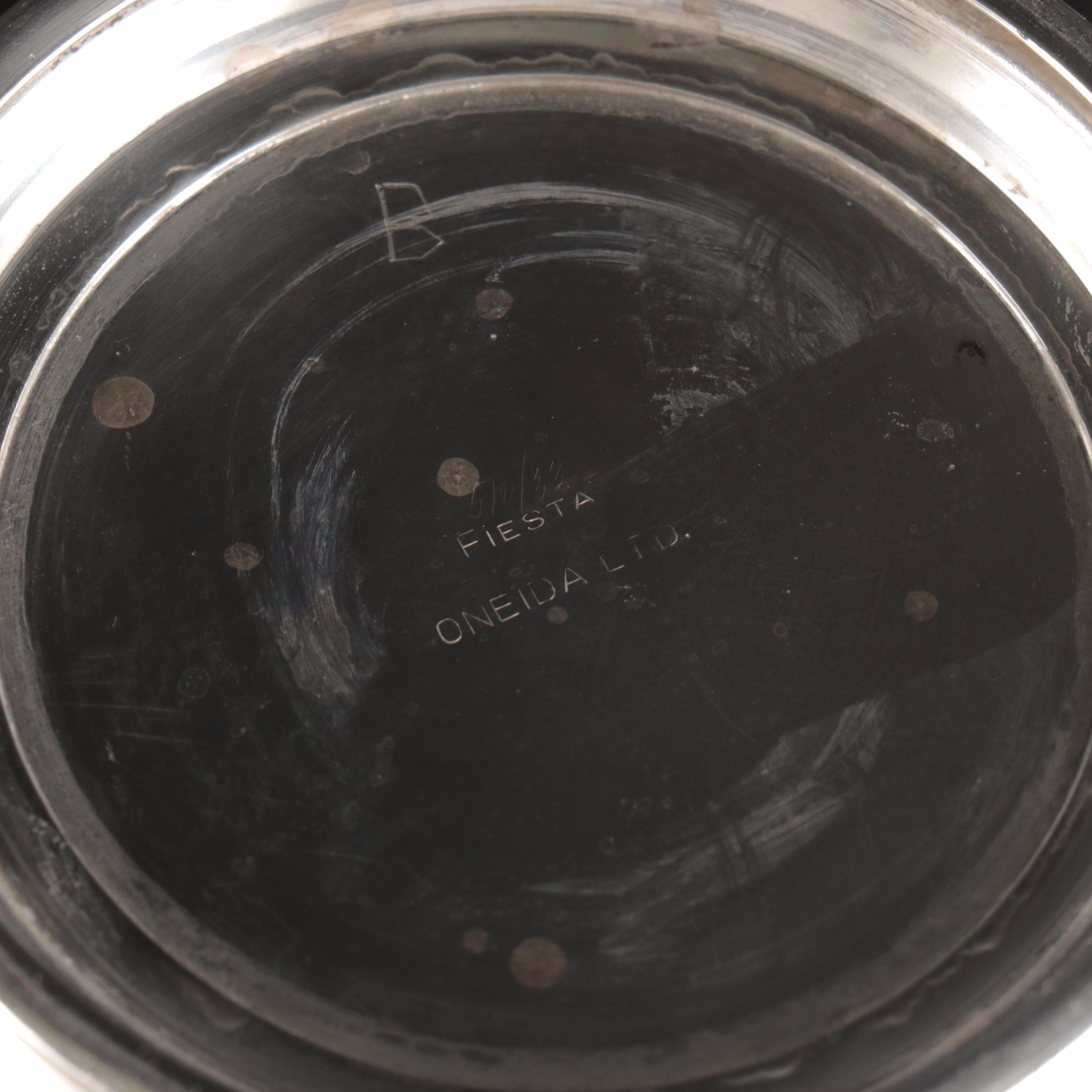 Silver Plate Coffee Set Including Oneida "Fiesta" and Lehman Brothers