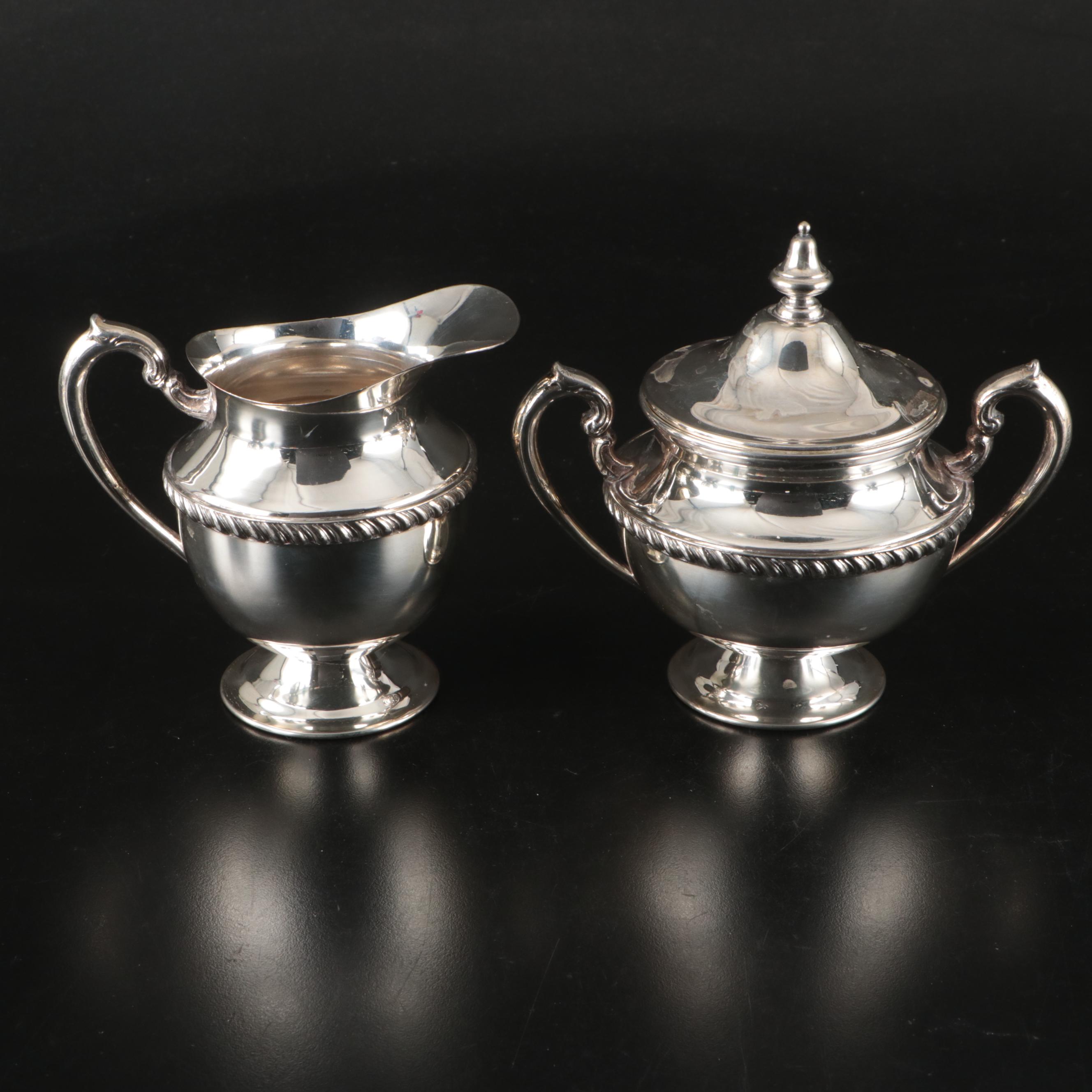Silver Plate Coffee Set Including Oneida "Fiesta" and Lehman Brothers