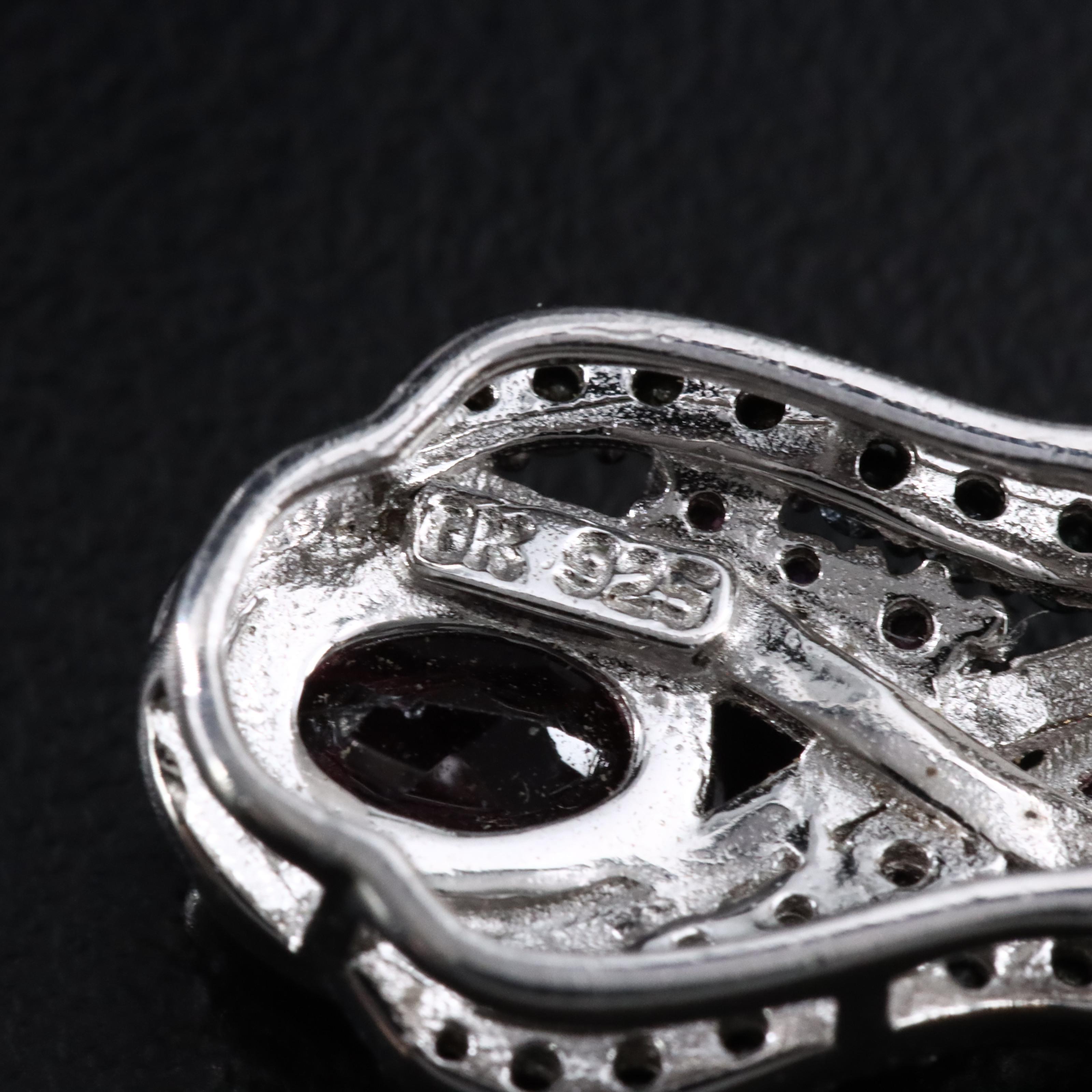 Sterling Garnet and Black Onyx Pendant