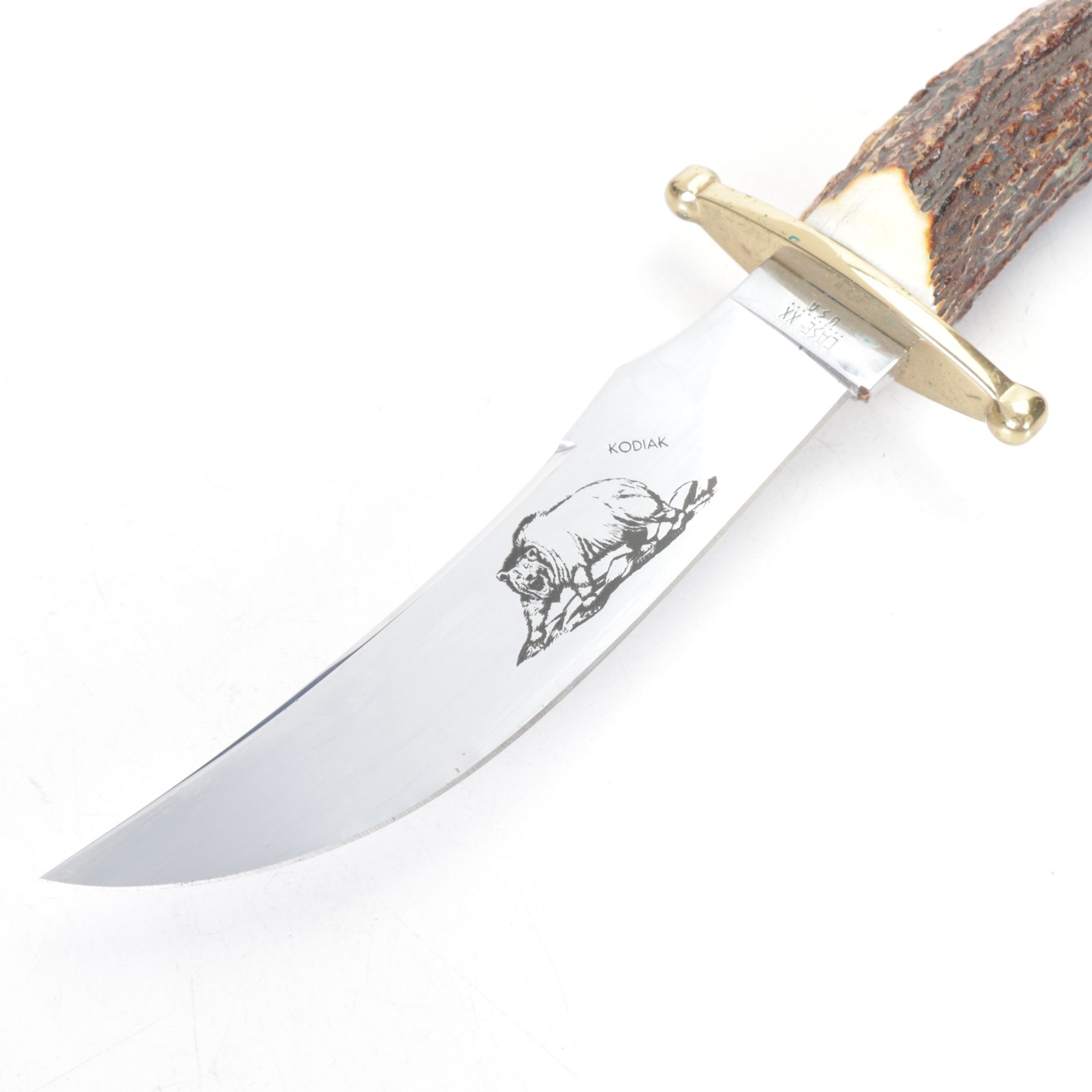 Case XX Fixed Blade Stainless Steel "Kodiak" Hunter Knife with Leather Sheath