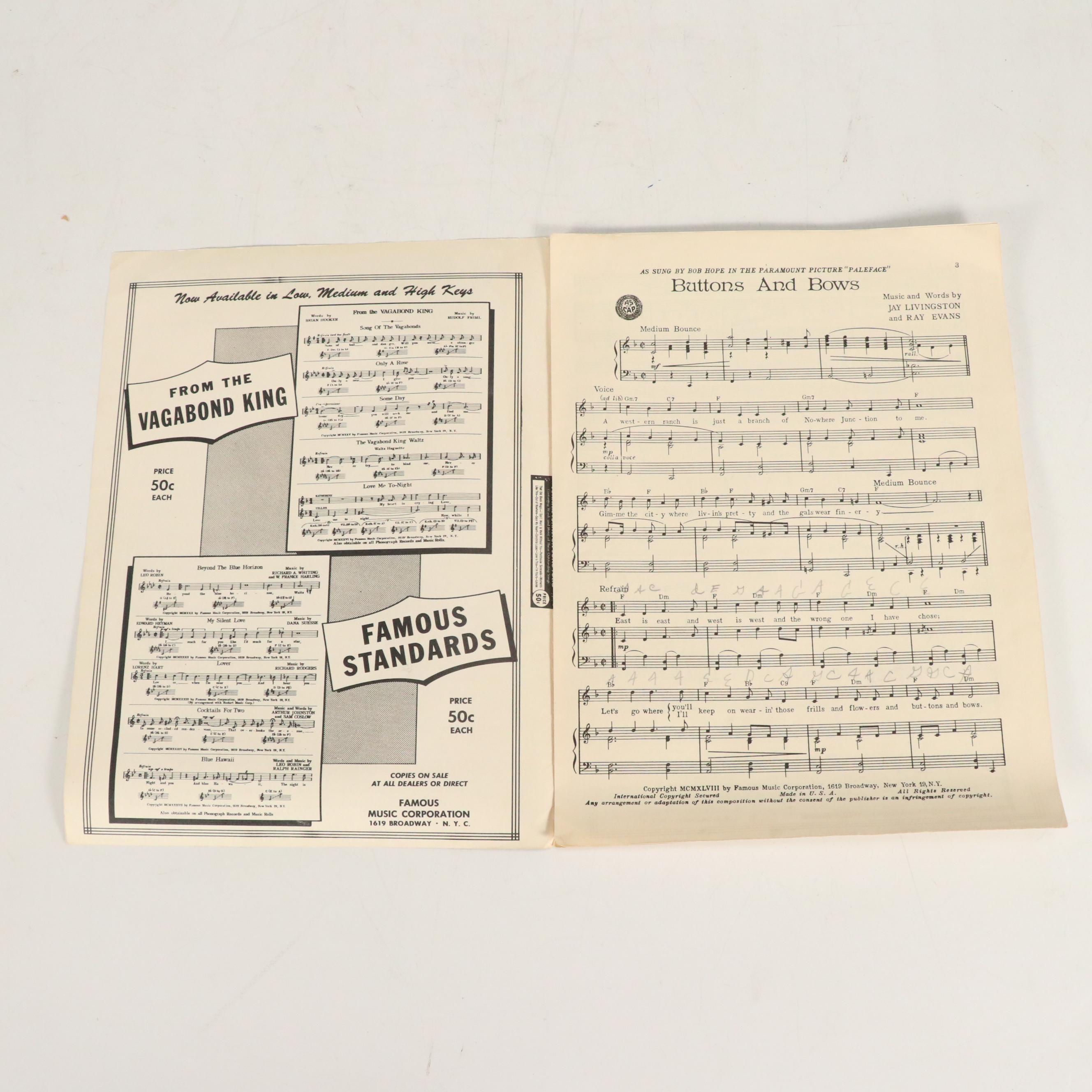 Walt Disney's "Cinderella," "Children's Songs" and More Vintage Sheet Music