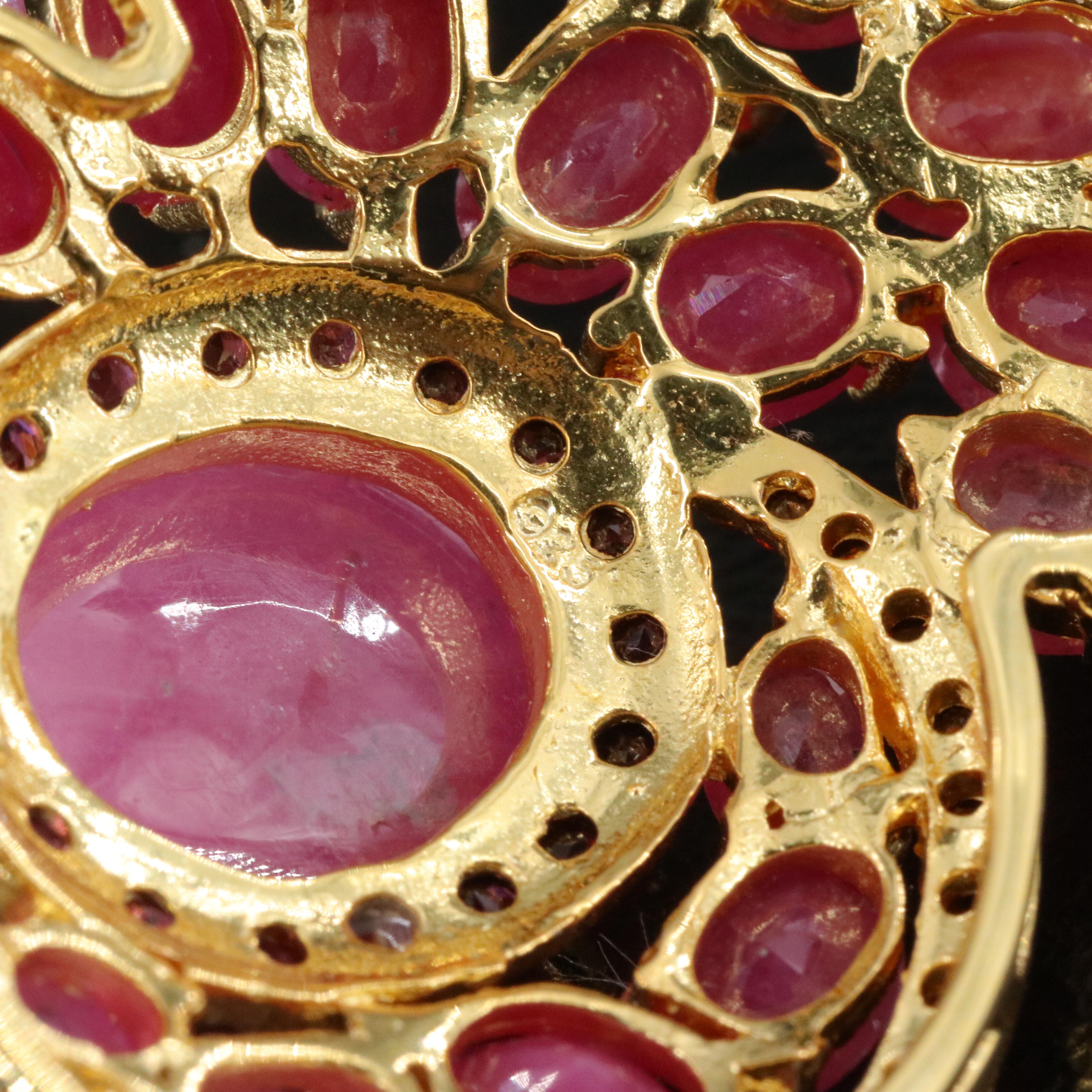 Sterling Filled Corundum and Garnet Pendant