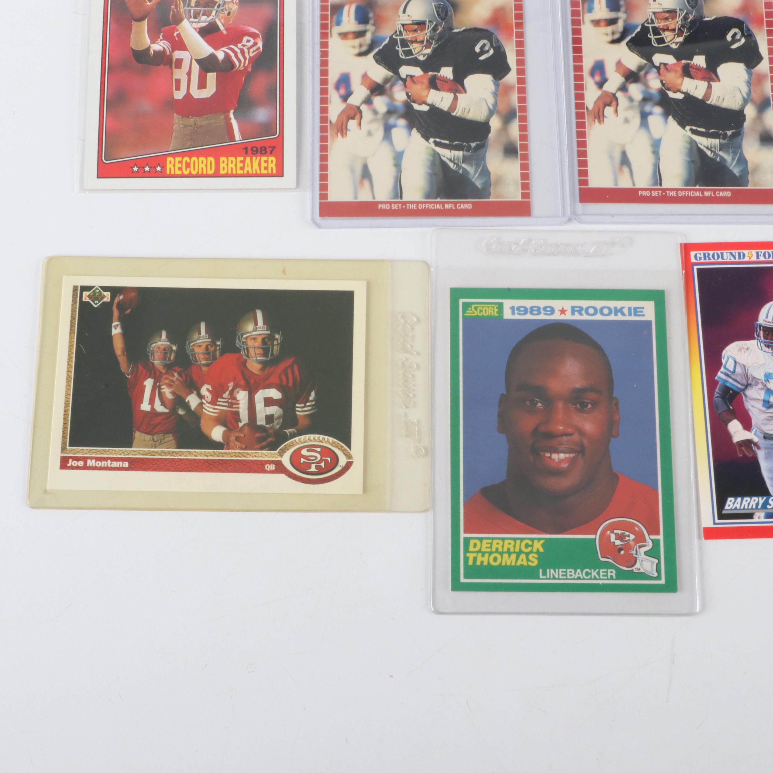 Upper Deck with Other Football Cards Featuring Barry Sanders Rookie, 1980s-2020s