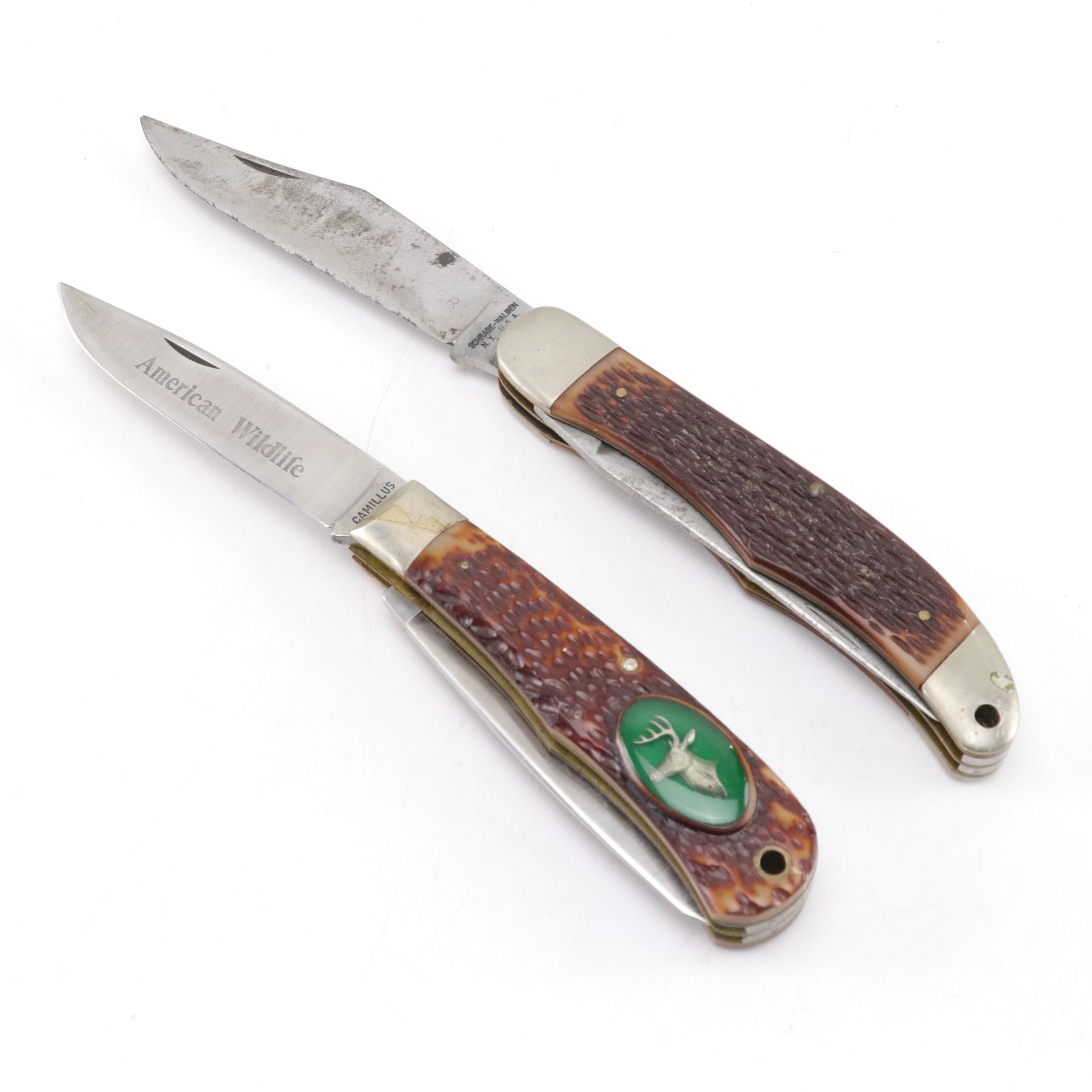 1976 Camillus American Wildlife Series Jumbo Knife with More Folding Knives