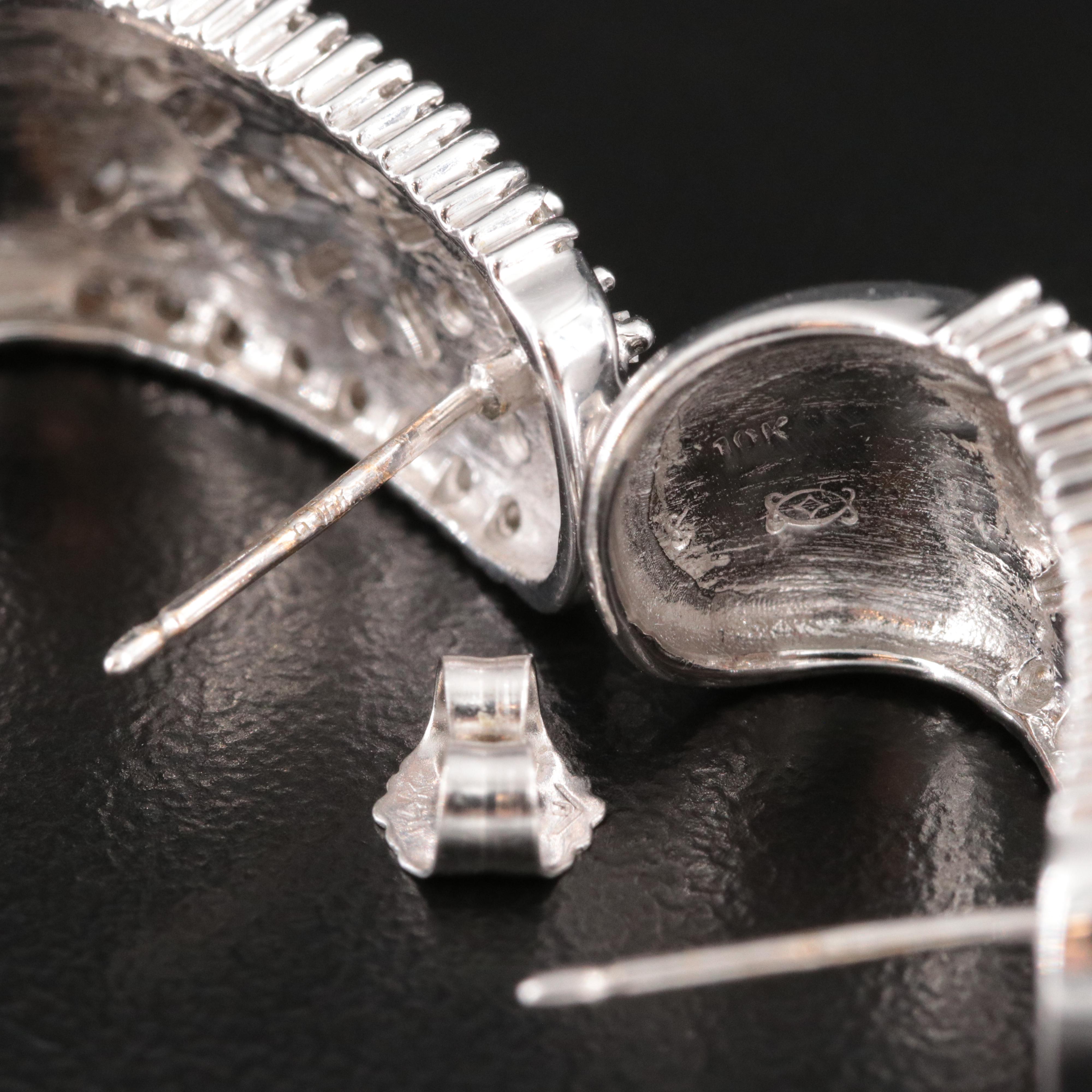 10K 1.10 CTW Diamond J Hoop Earrings