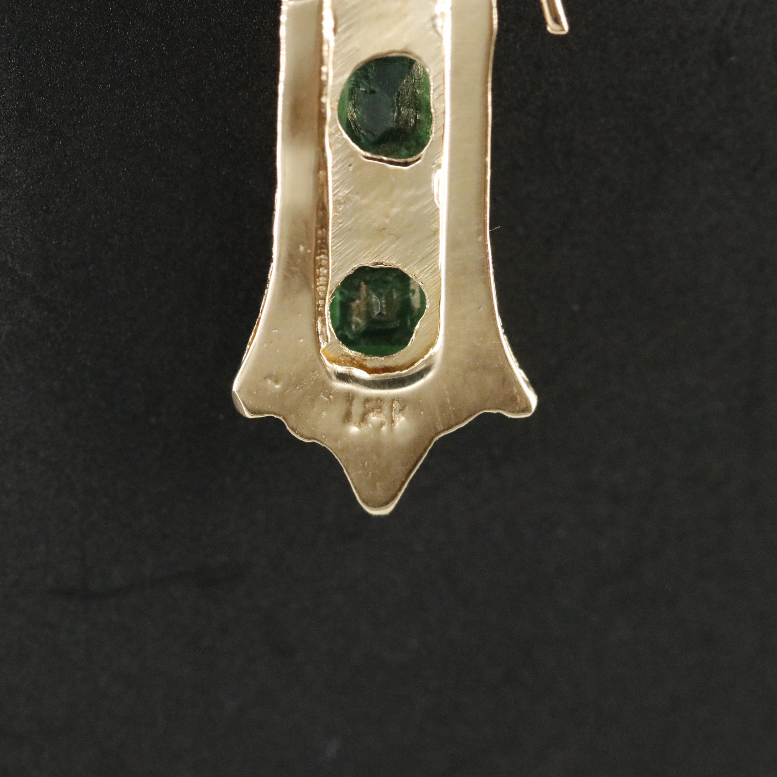 18K Emerald Cross Pendant