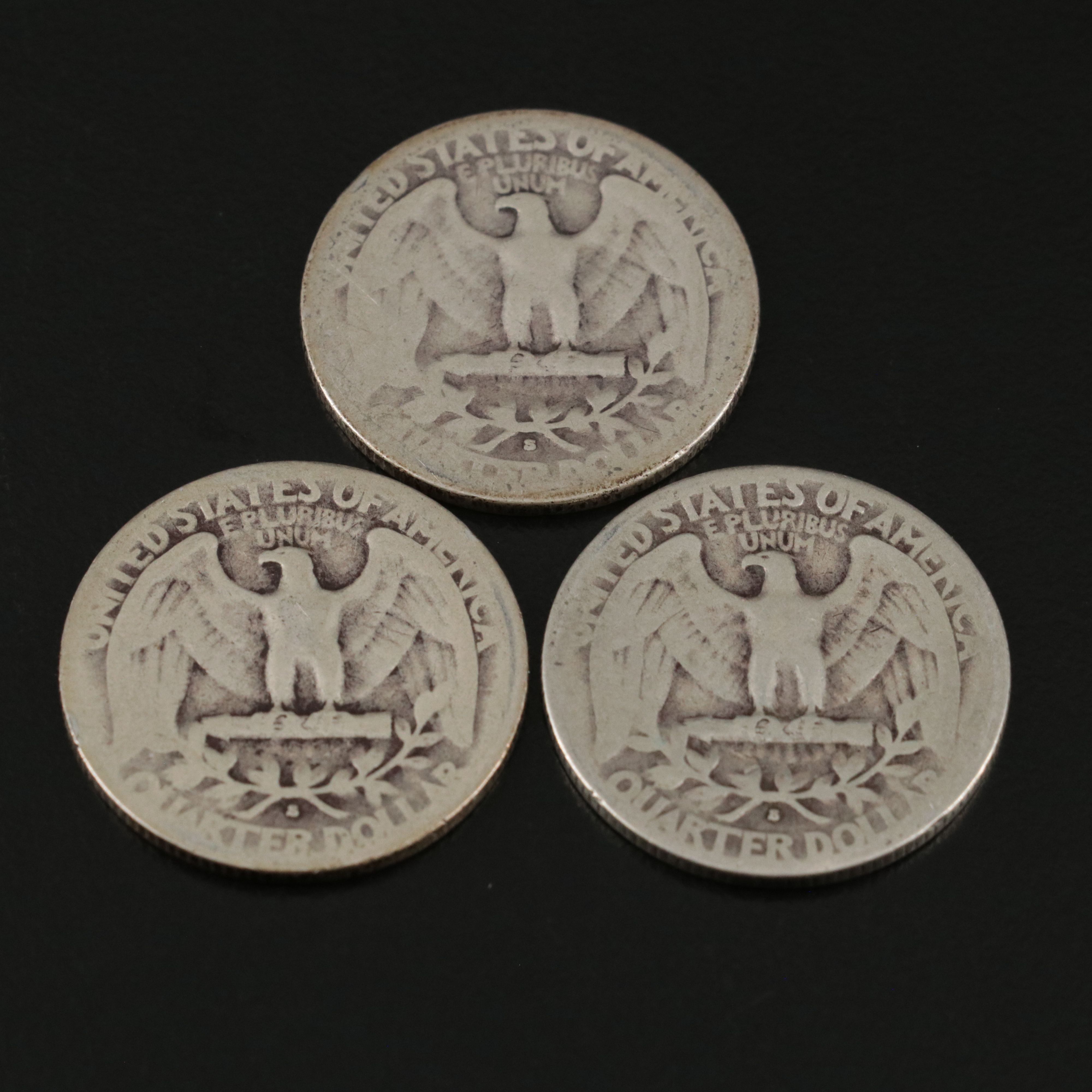 Key Date 1932-D and Six 1936-S Washington Silver Quarters