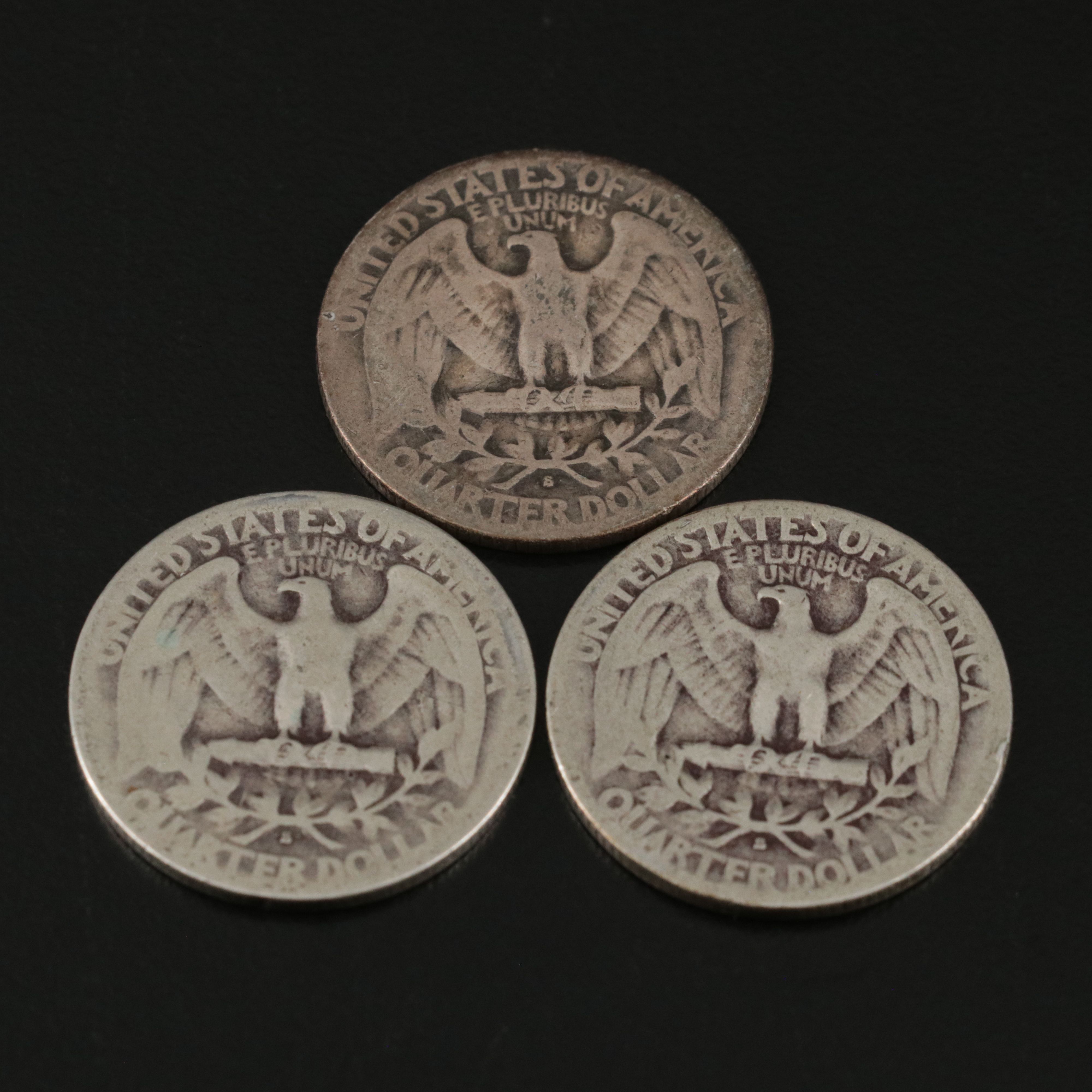 Key Date 1932-D and Six 1936-S Washington Silver Quarters