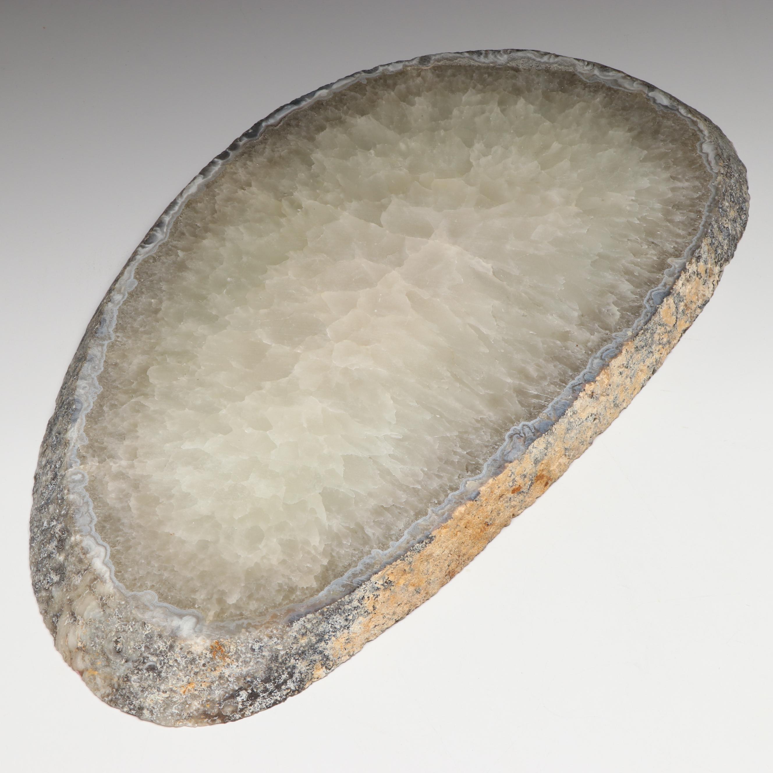 Natural Agate and Quartz Geode Slab Specimen