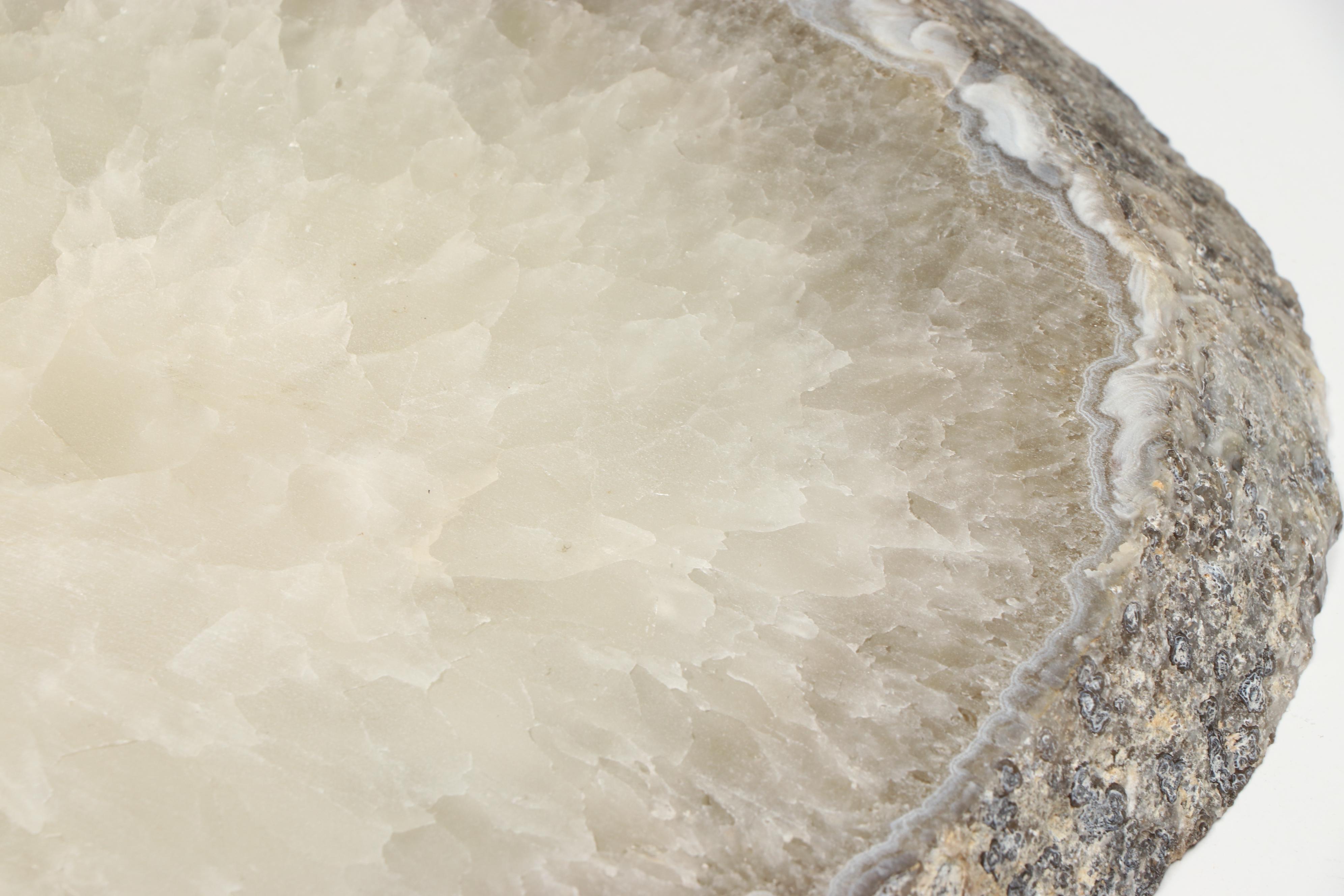 Natural Agate and Quartz Geode Slab Specimen