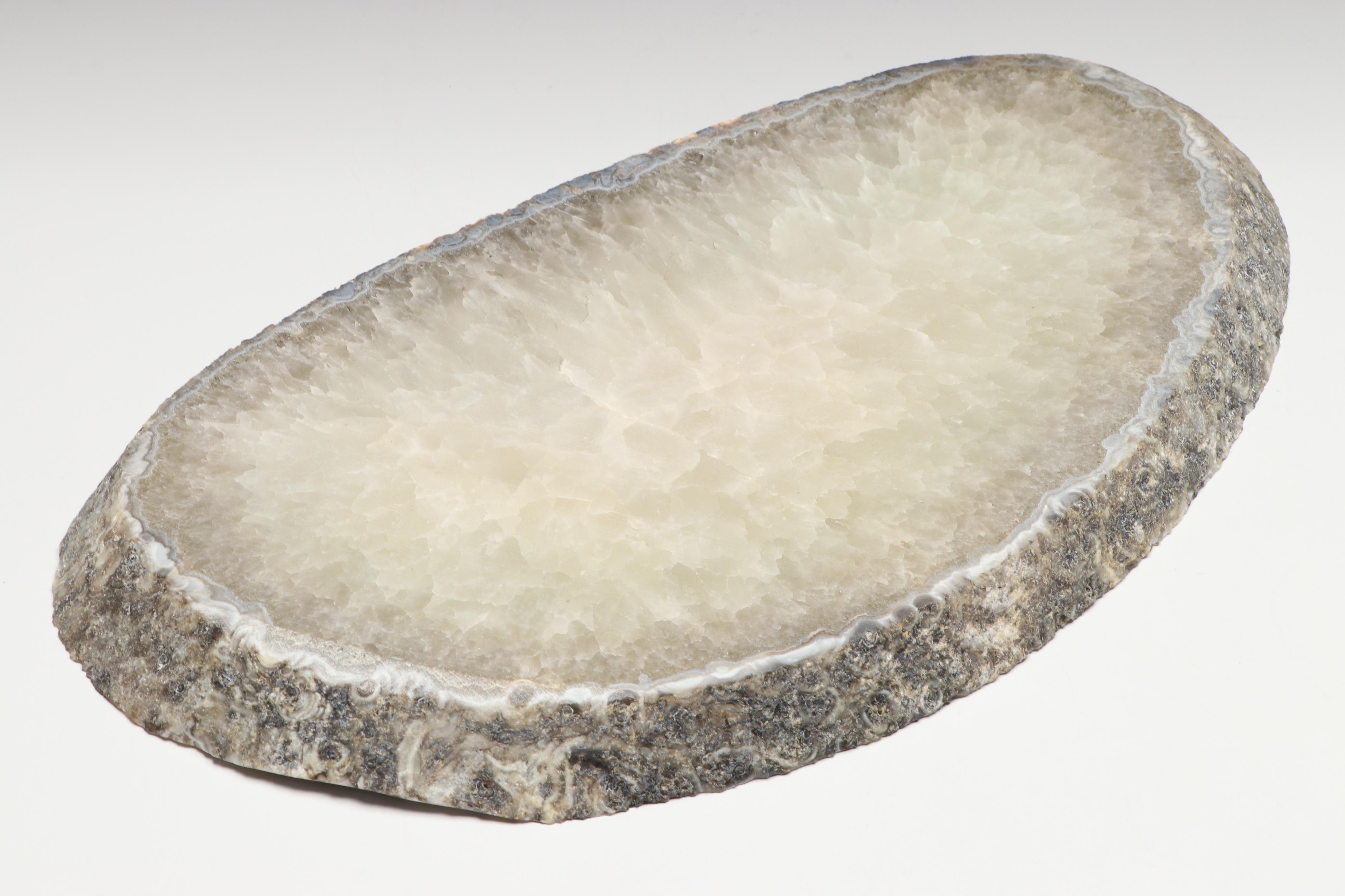 Natural Agate and Quartz Geode Slab Specimen