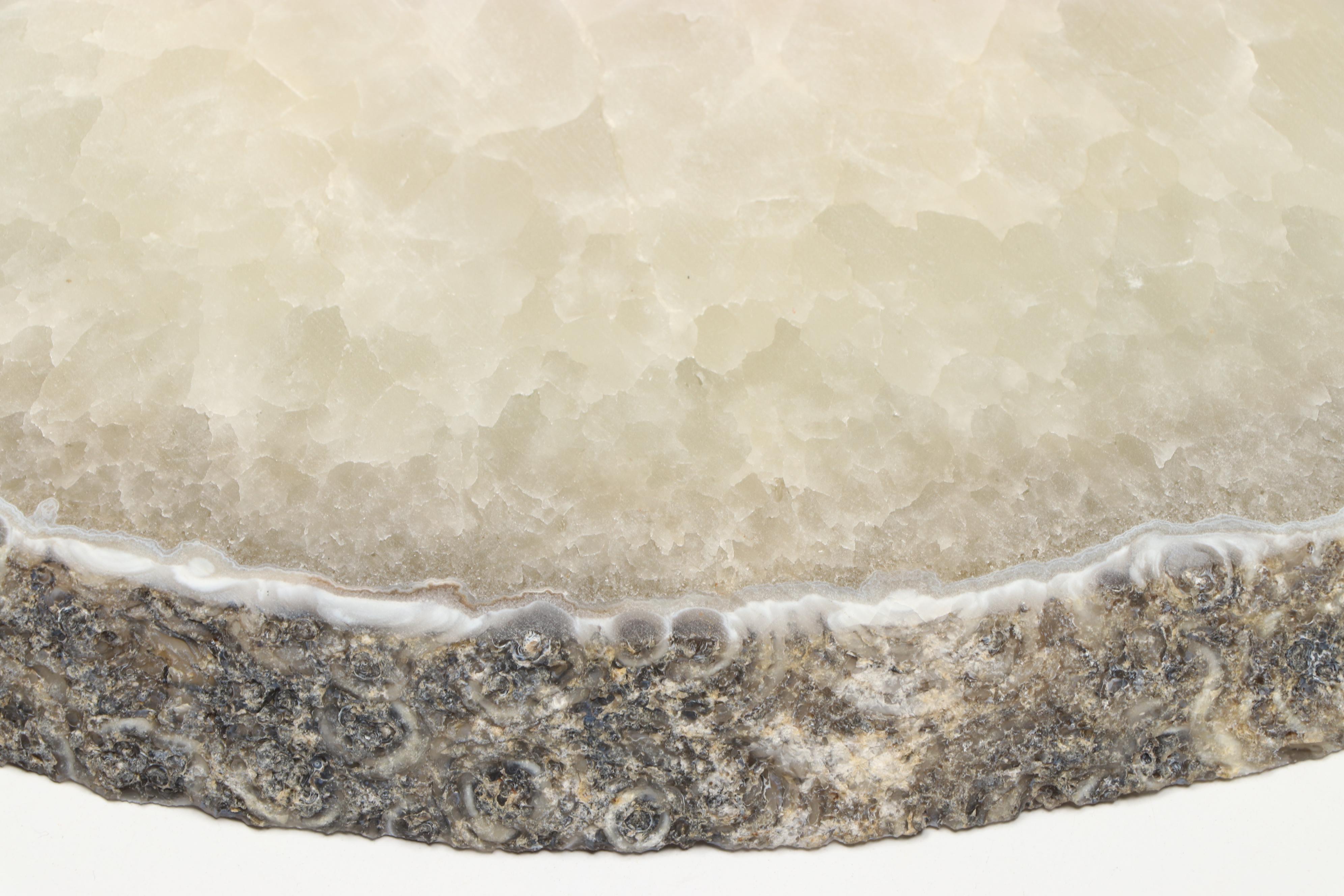 Natural Agate and Quartz Geode Slab Specimen