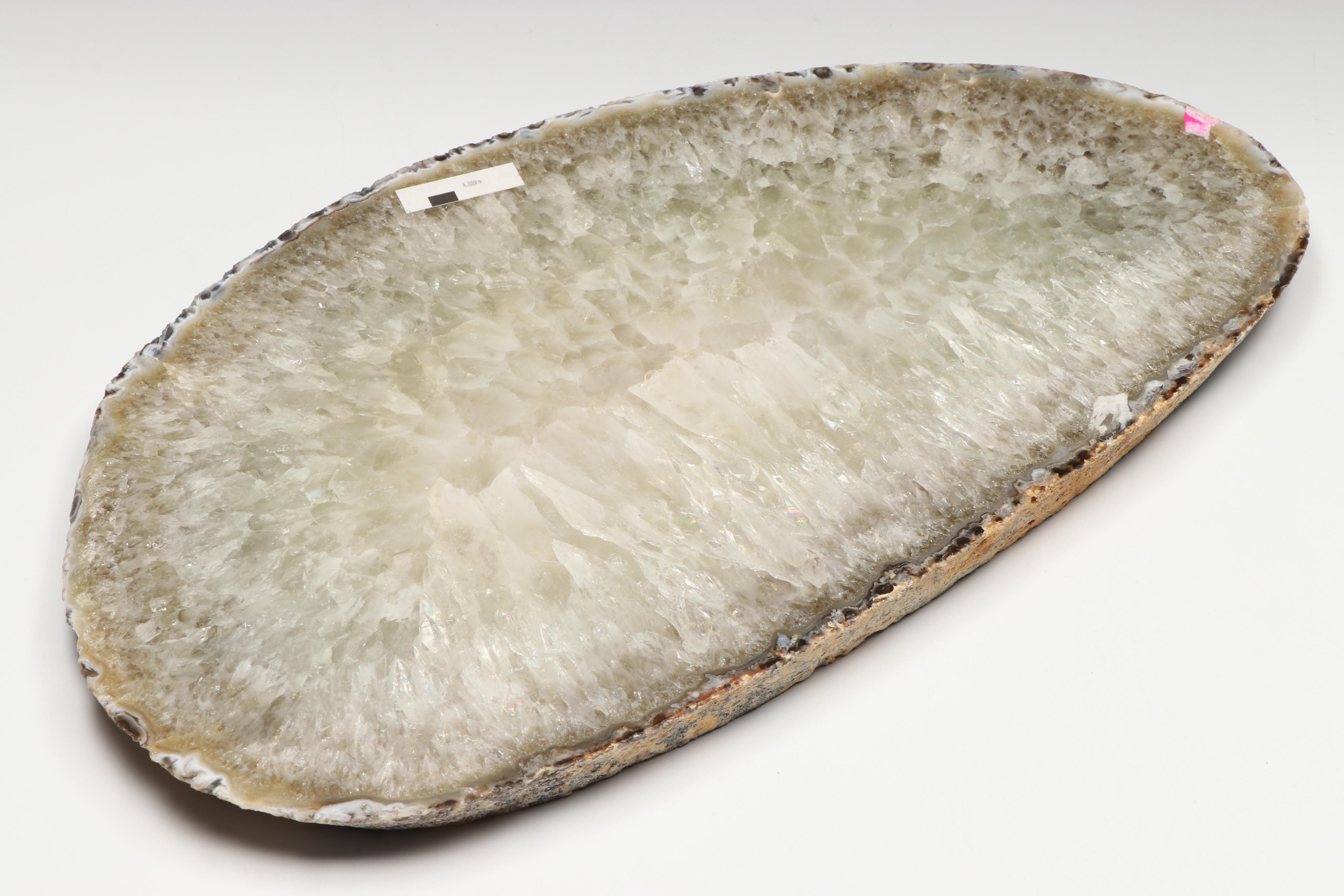 Natural Agate and Quartz Geode Slab Specimen