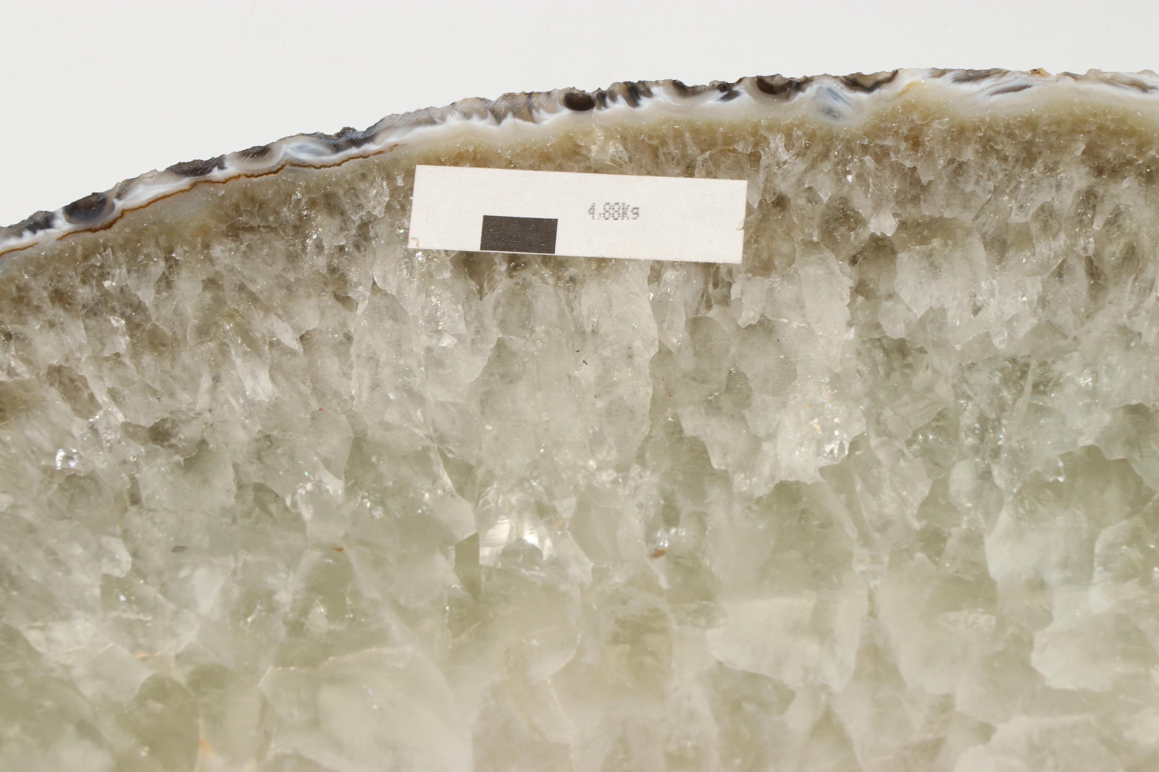 Natural Agate and Quartz Geode Slab Specimen