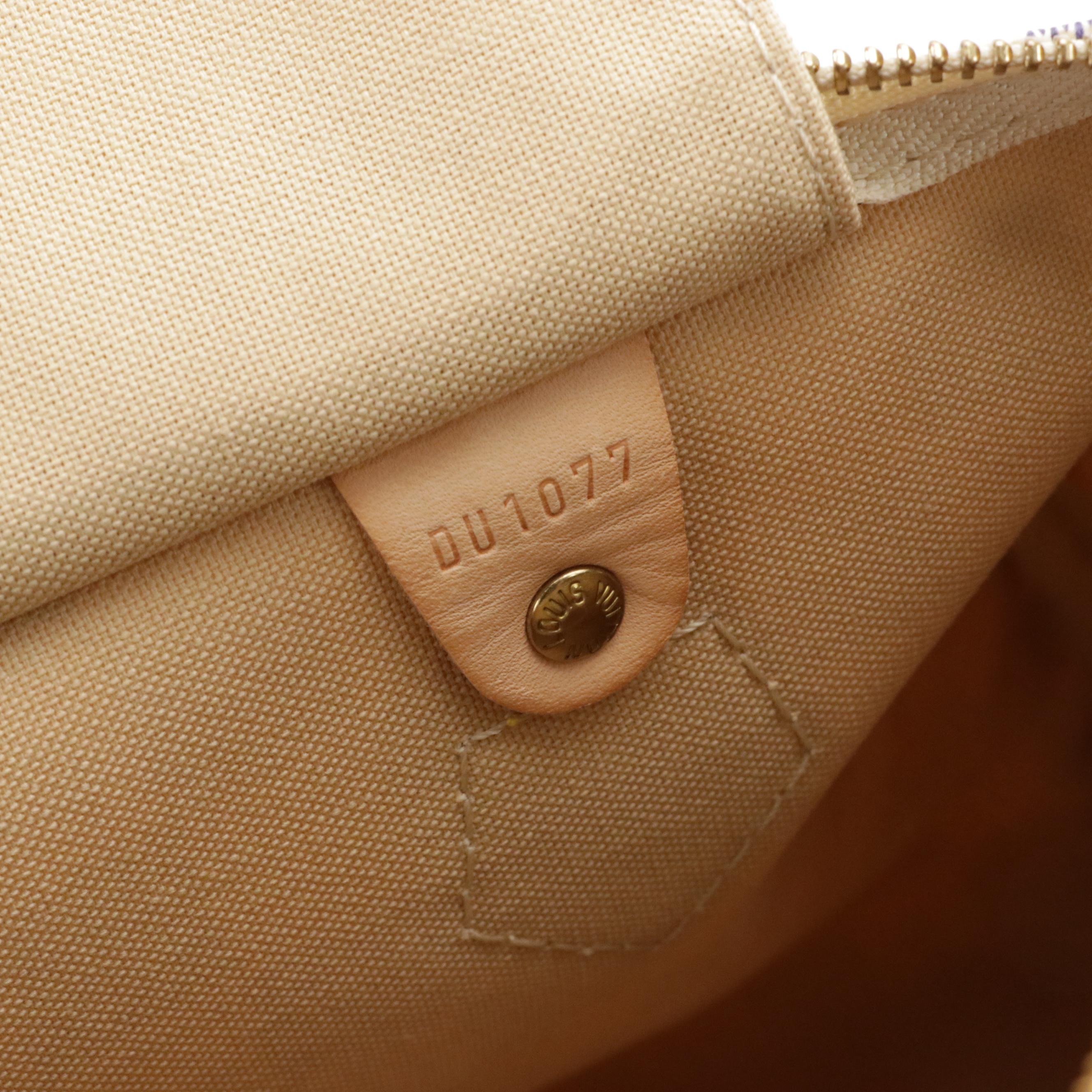 Louis Vuitton Speedy 30 Boston Bag in Damier Azur Canvas and Vachetta Leather