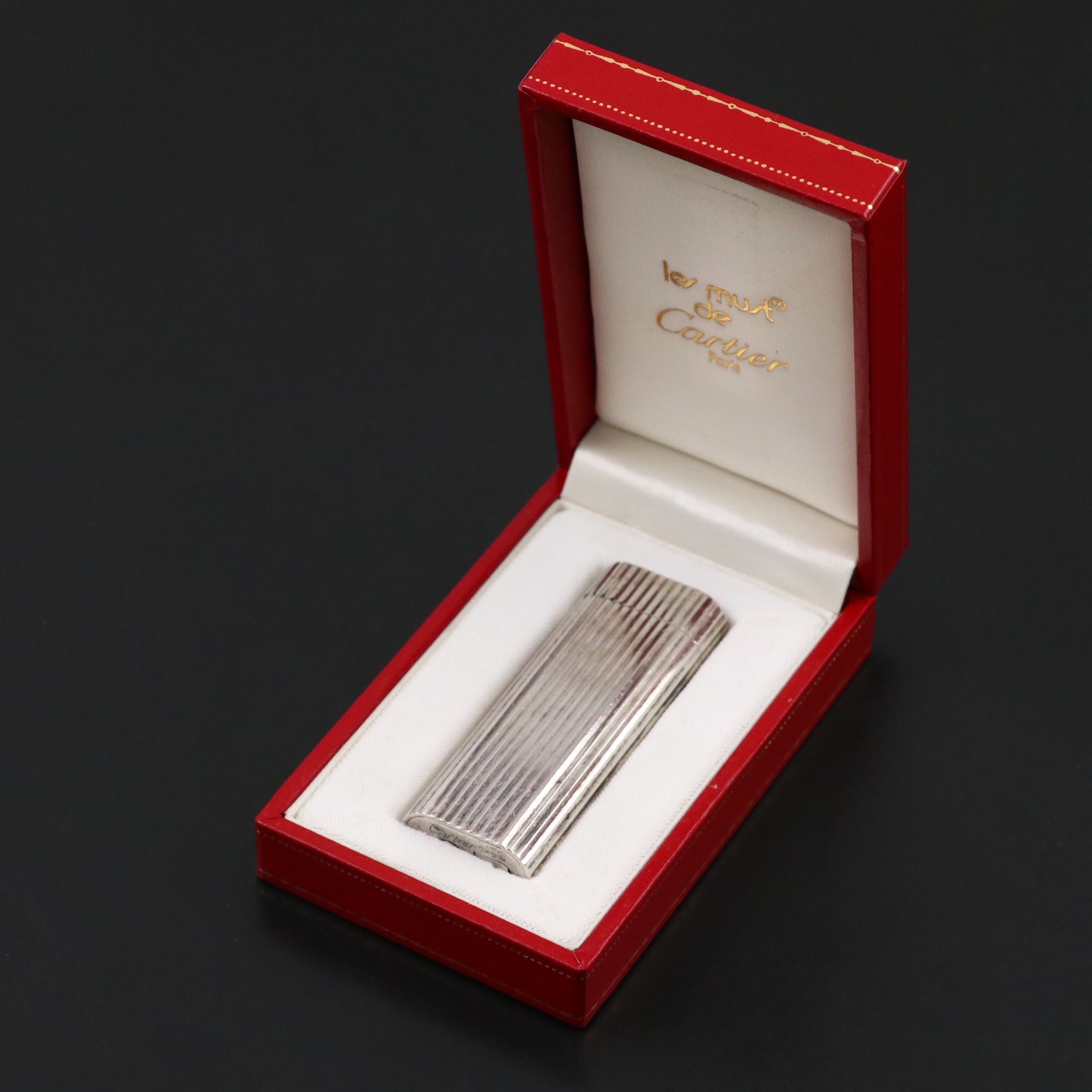 Les Must de Cartier Silver Plate Lighter with Presentation Case