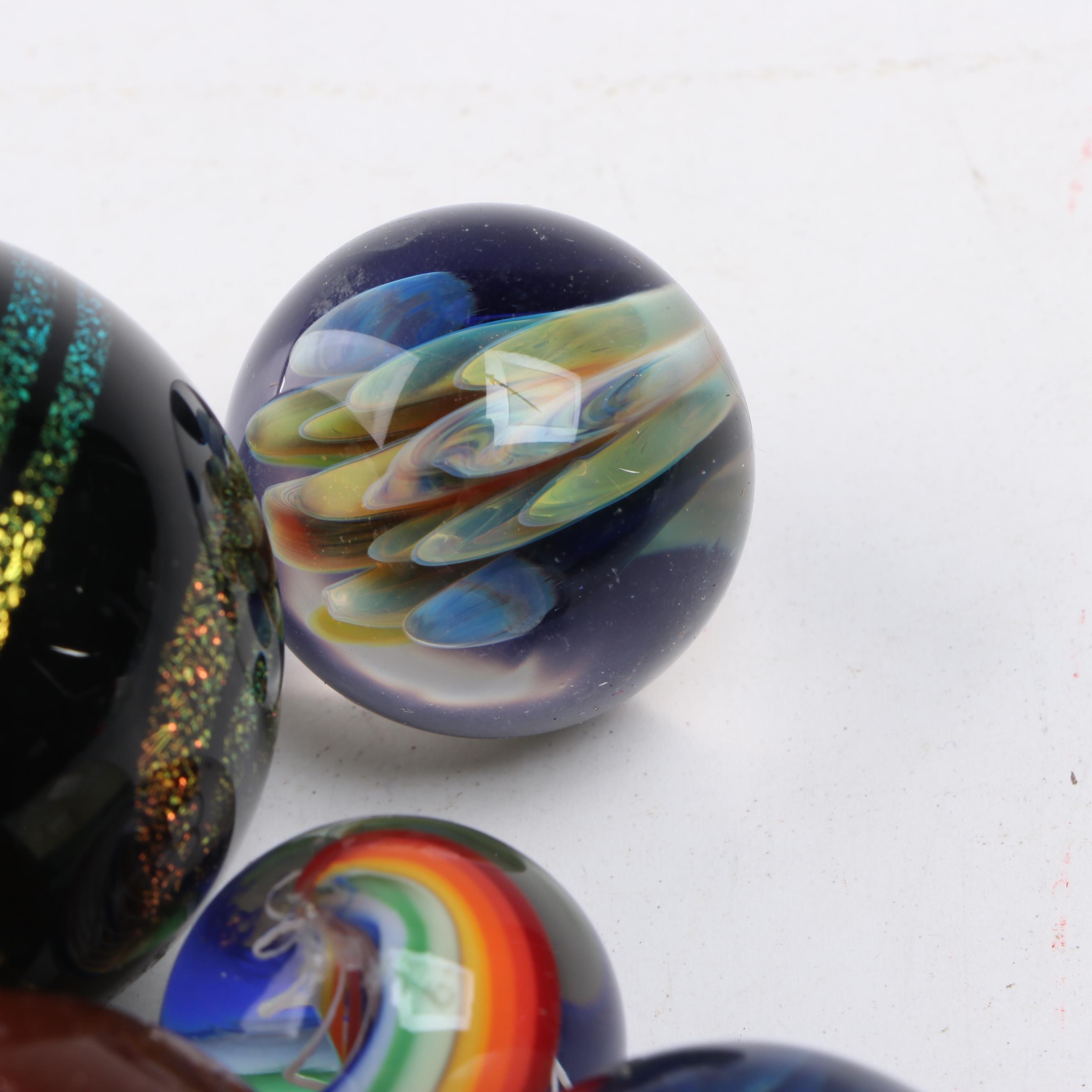 Hot House Black Aventurine Stripe and Other Studio Art Glass Marbles