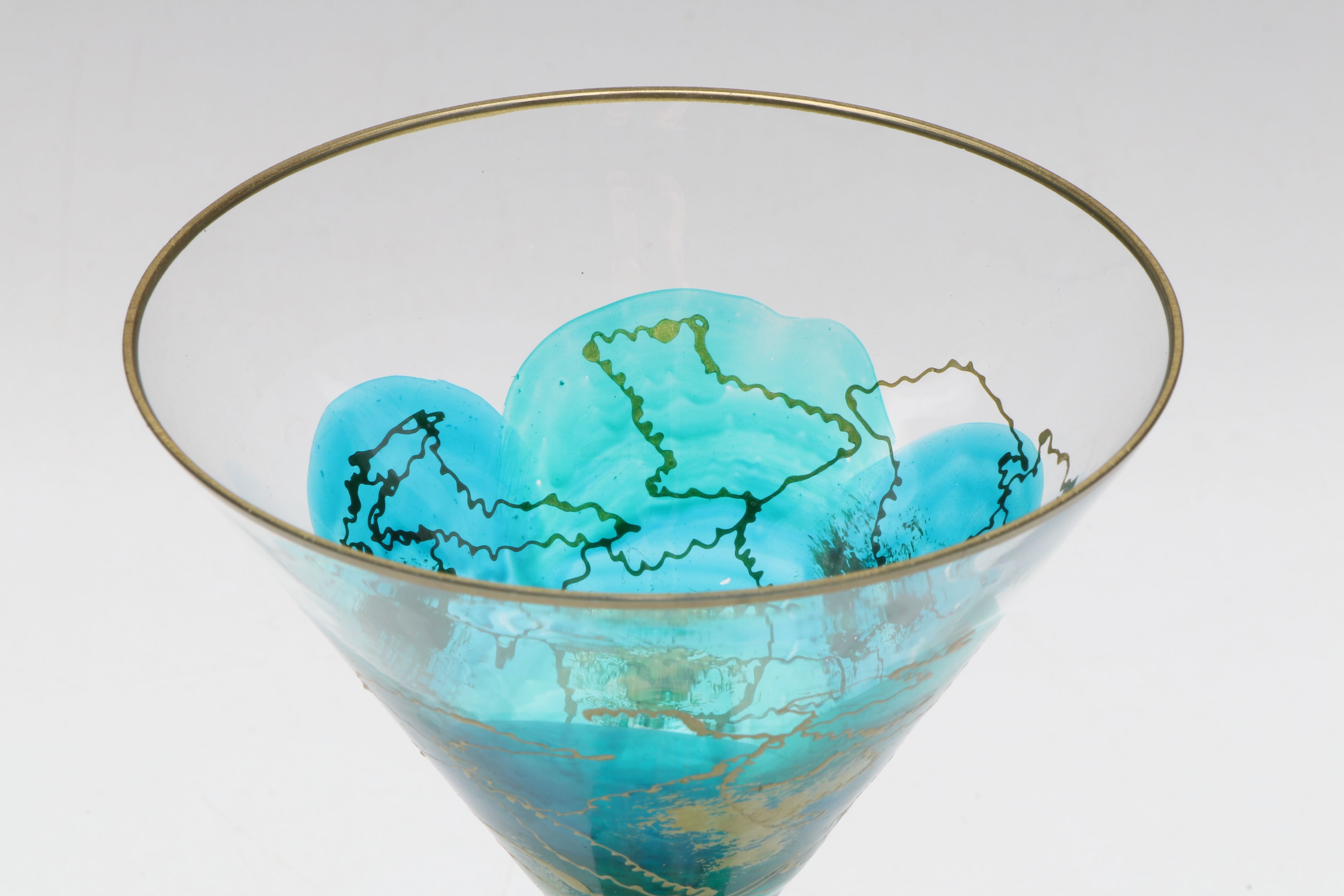 Euroglass Romania Hand Blown Art Glass Stemware