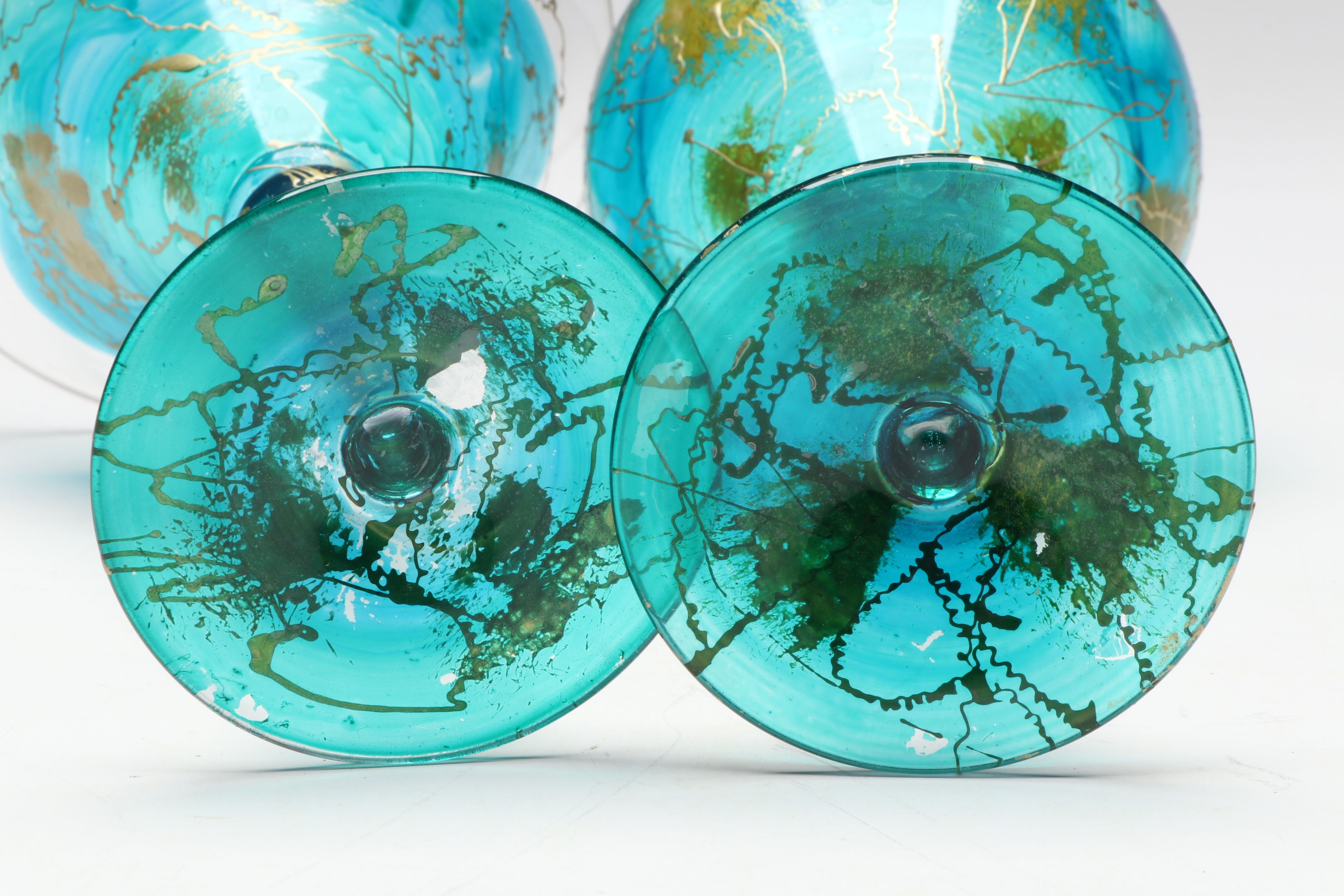 Euroglass Romania Hand Blown Art Glass Stemware