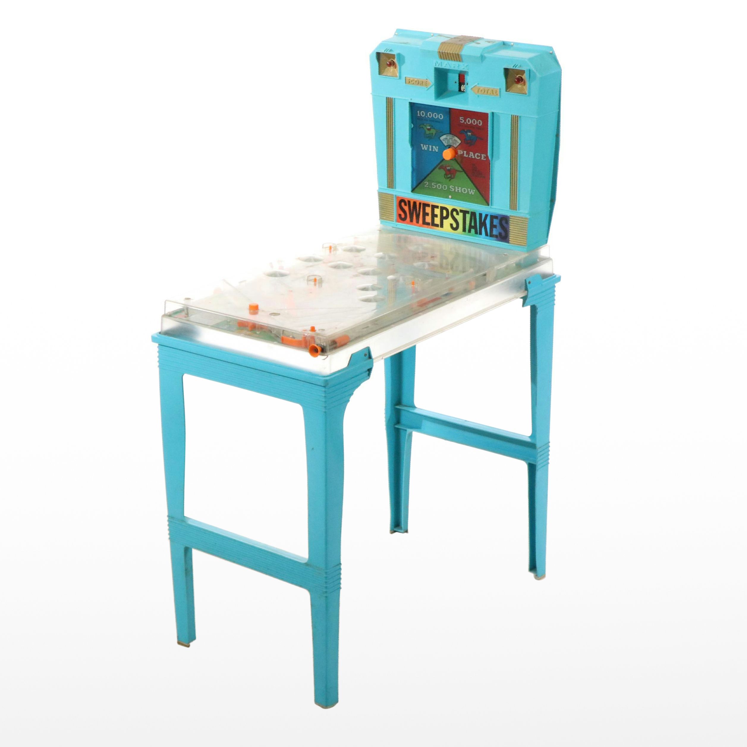 Marx "Sweepstakes" Horse Race Themed Electric Pinball Machine, 1960s