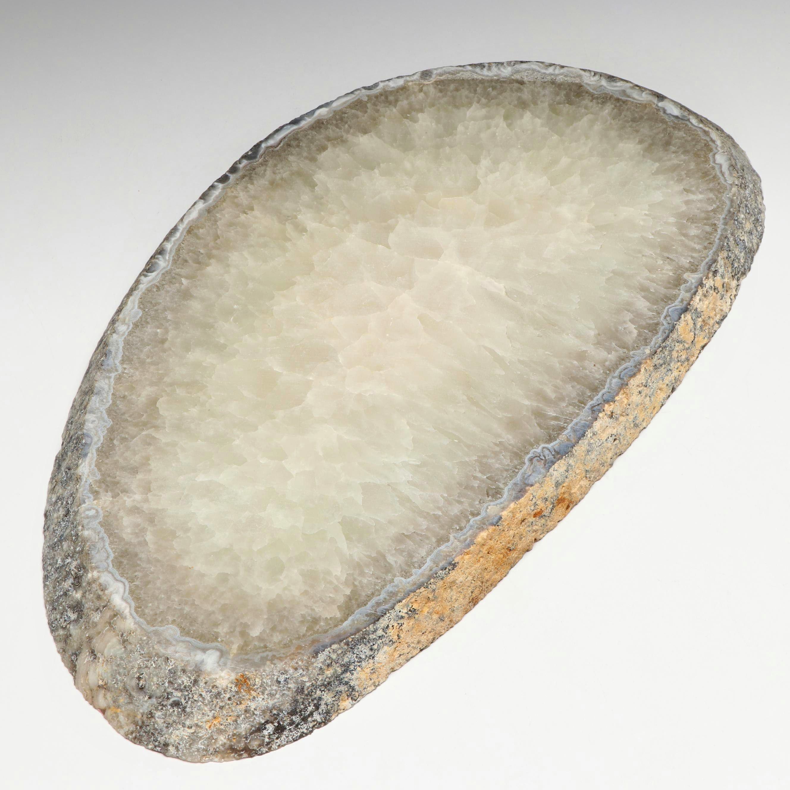 Natural Agate and Quartz Geode Slab Specimen