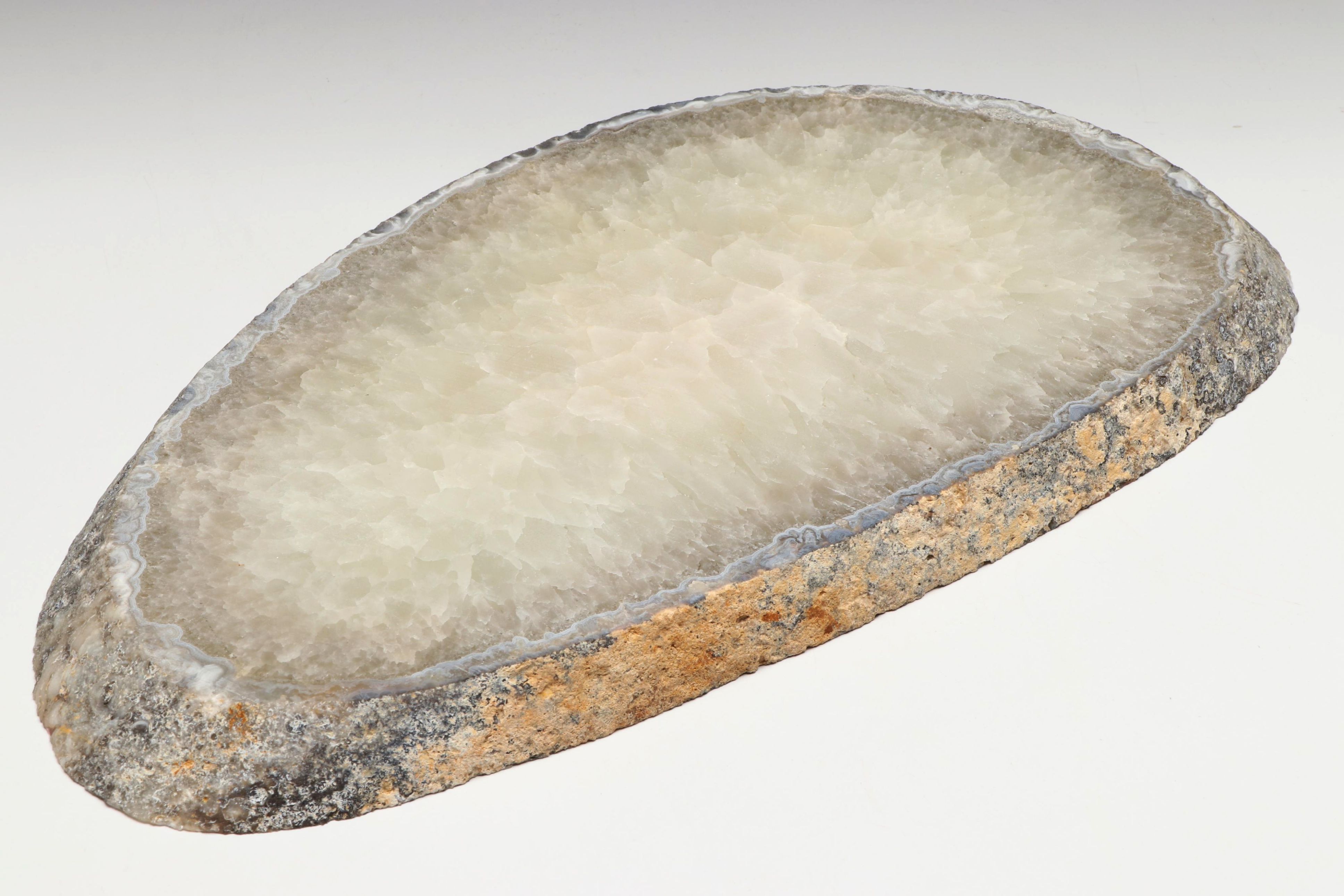 Natural Agate and Quartz Geode Slab Specimen