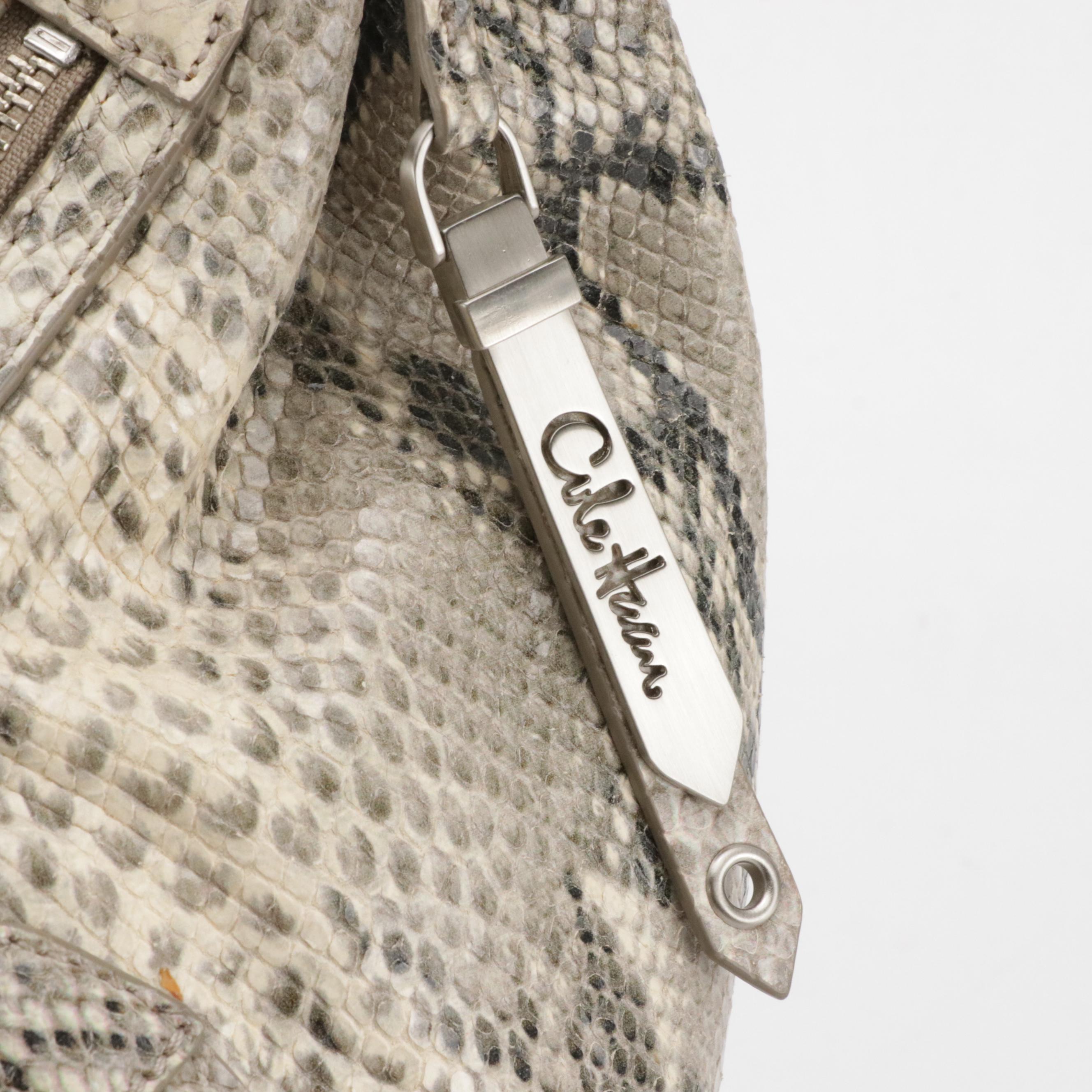 Cole Haan Snakeskin Leather Hobo Shoulder Bag and Spartina Plaid Canvas Zip Tote