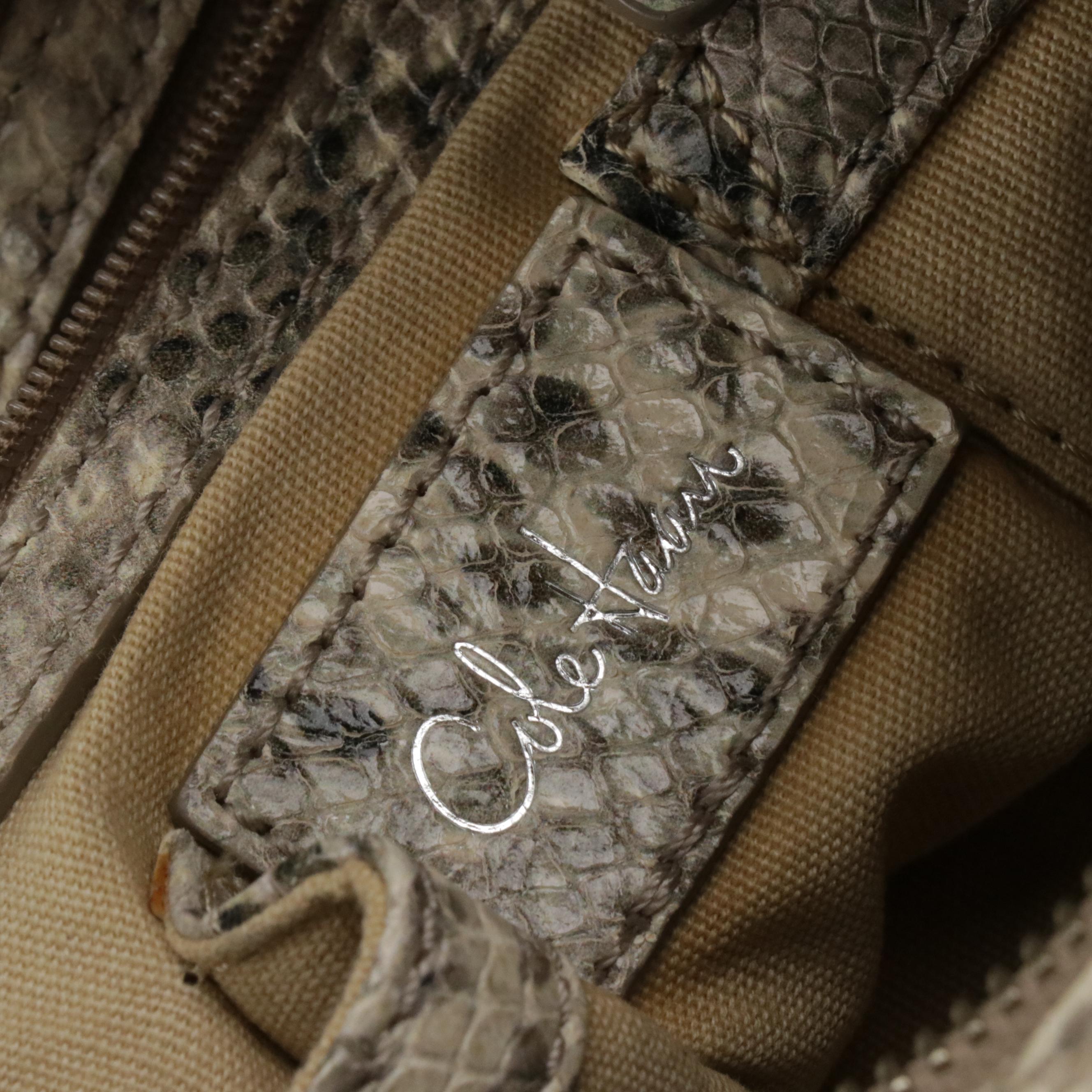 Cole Haan Snakeskin Leather Hobo Shoulder Bag and Spartina Plaid Canvas Zip Tote