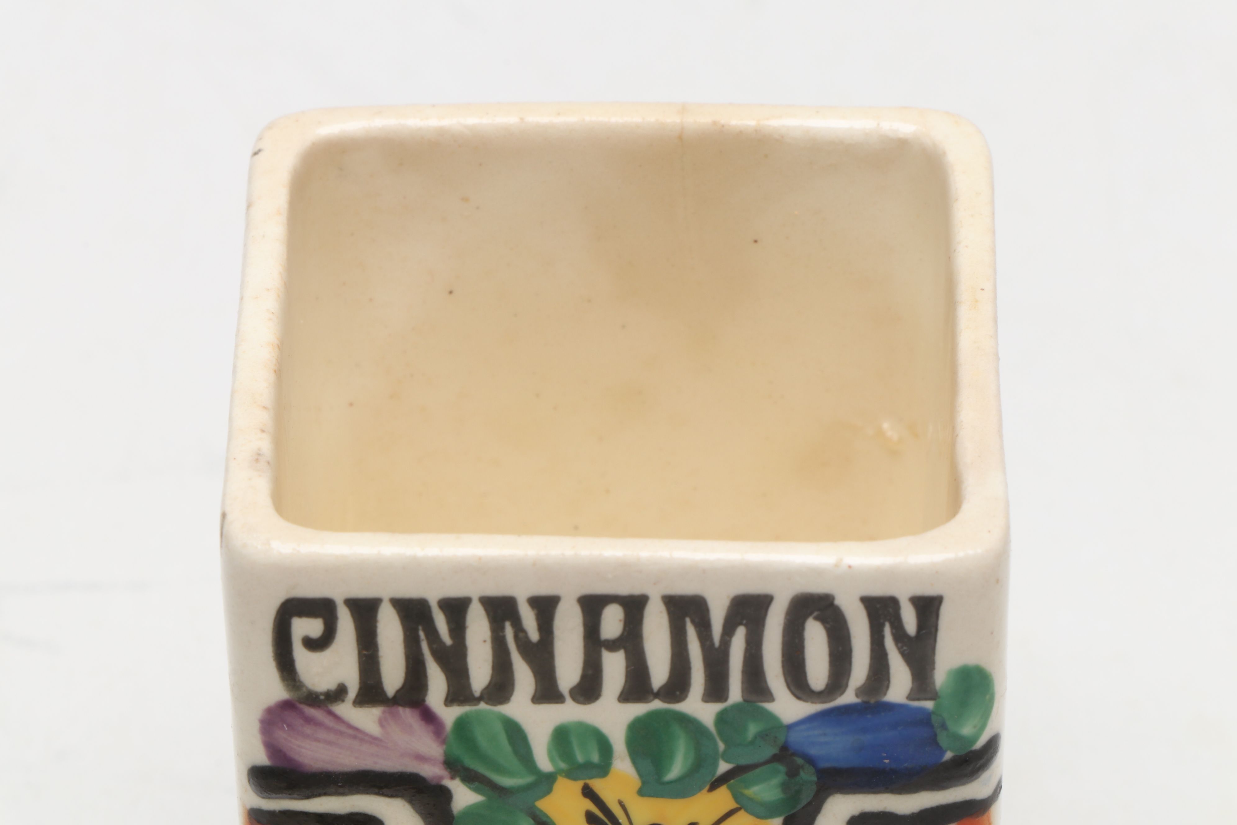 Czechoslovakian Hand-Painted Kitchen Canister Set with Oil and Vinegar Cruets