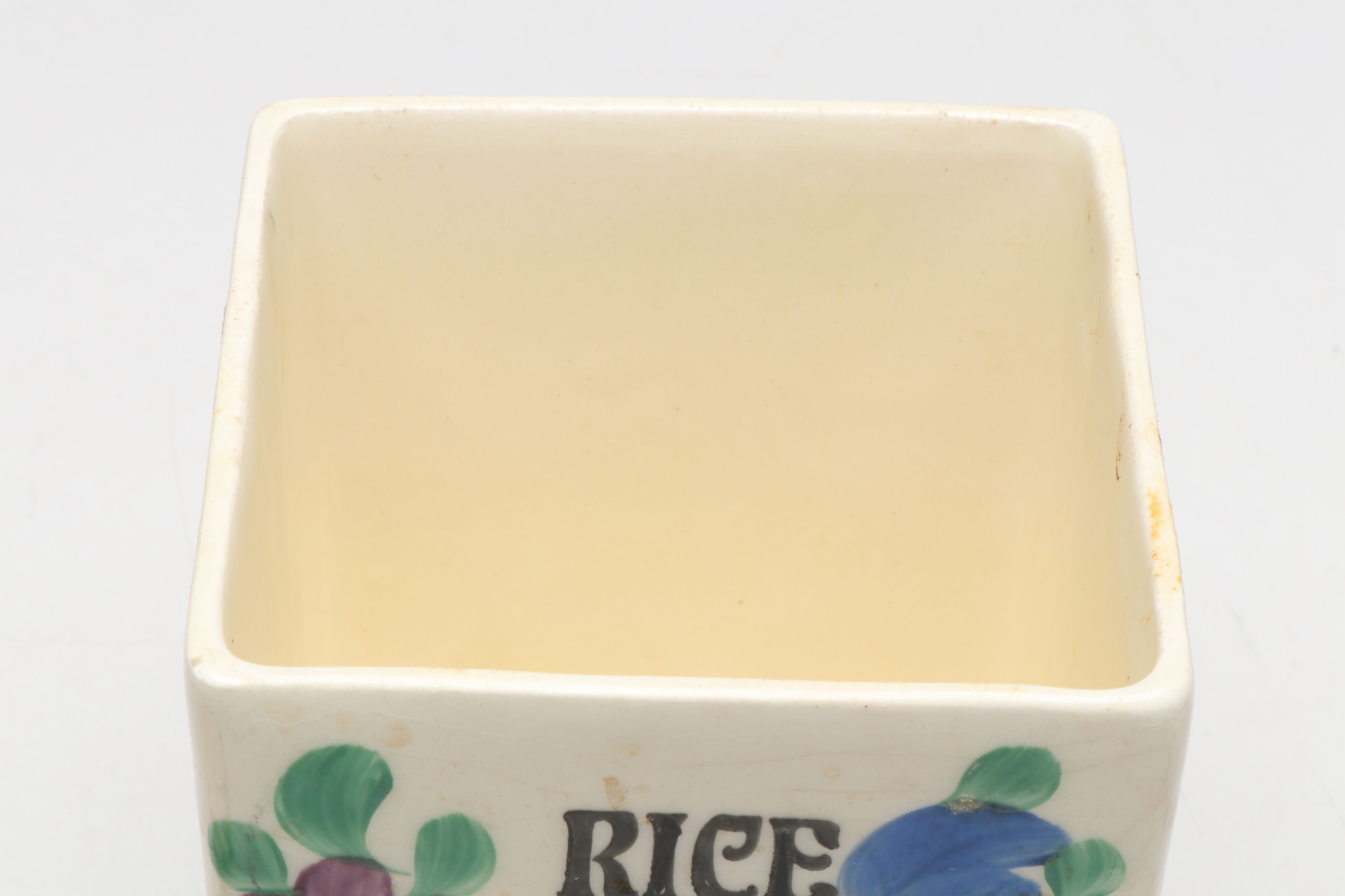 Czechoslovakian Hand-Painted Kitchen Canister Set with Oil and Vinegar Cruets