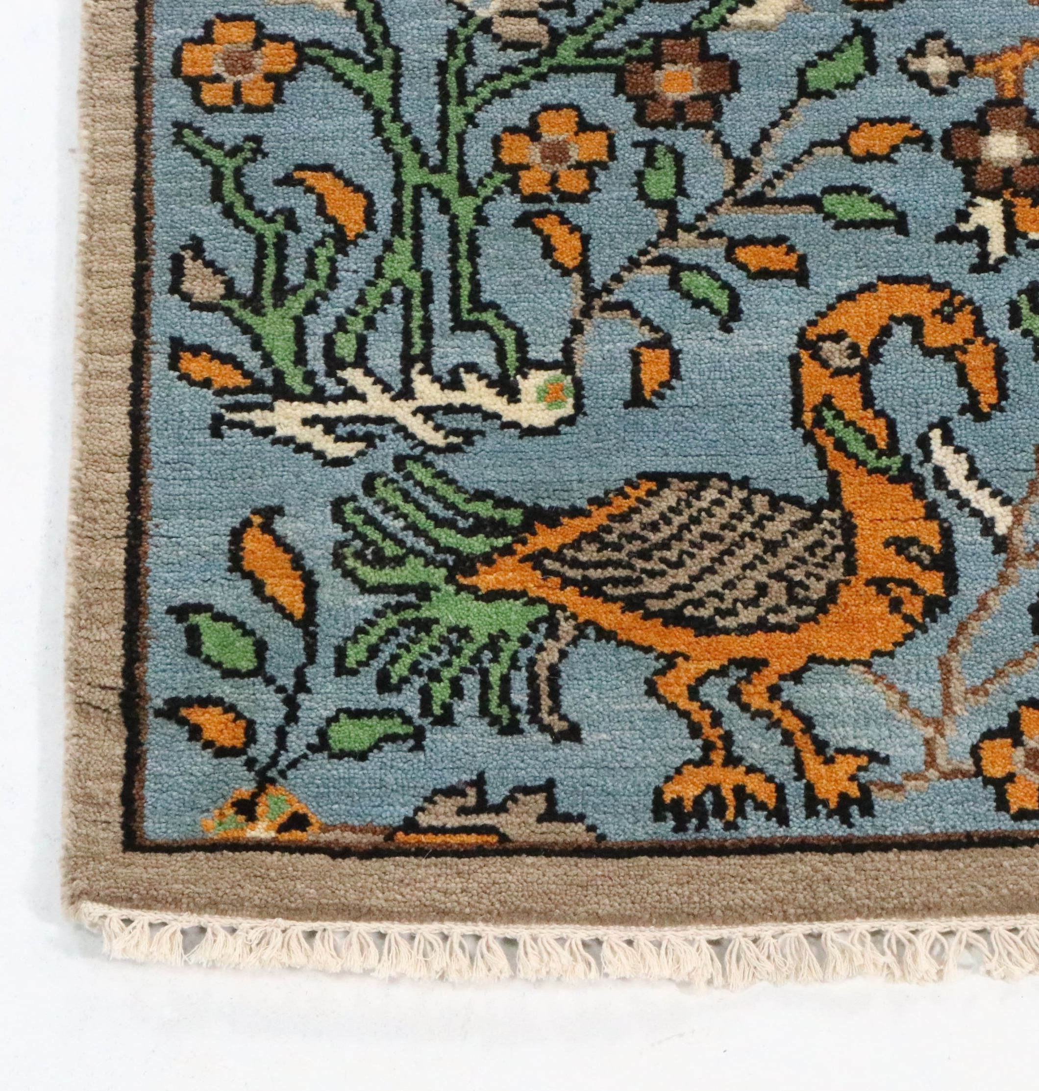 3' x 5'2 Hand-Knotted Indo-Persian Ziegler Pictorial Area Rug