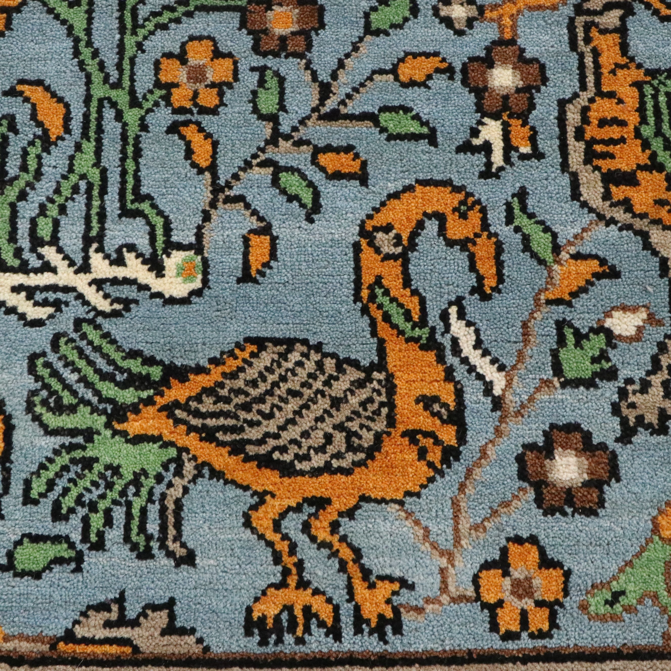 3' x 5'2 Hand-Knotted Indo-Persian Ziegler Pictorial Area Rug