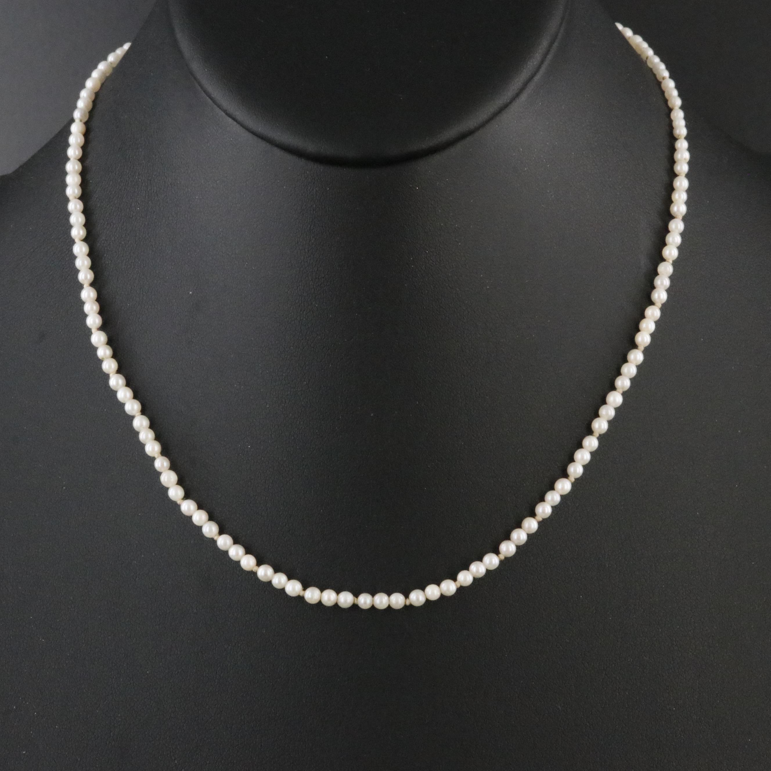 Pearl Necklace with 14K Diamond Clasp