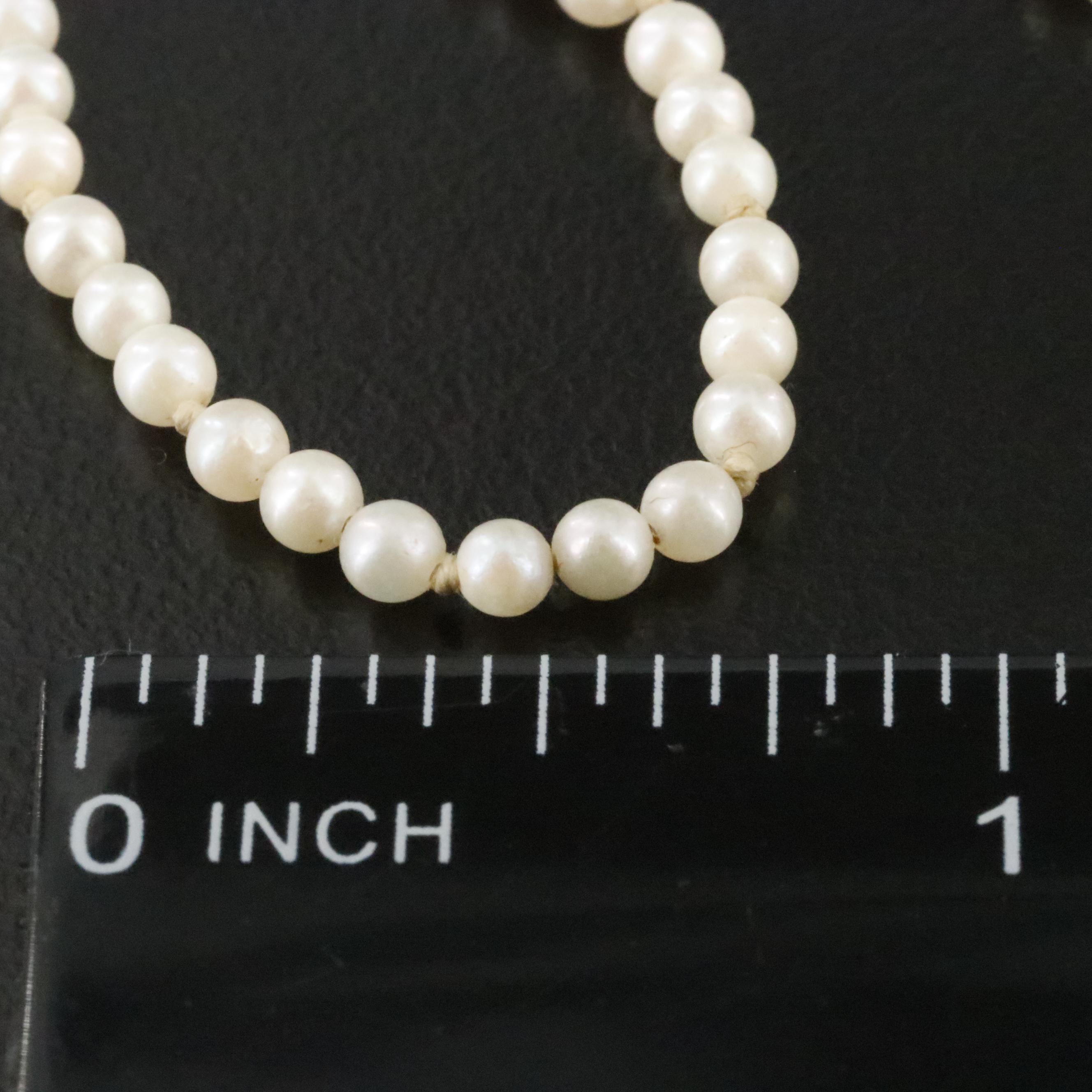 Pearl Necklace with 14K Diamond Clasp
