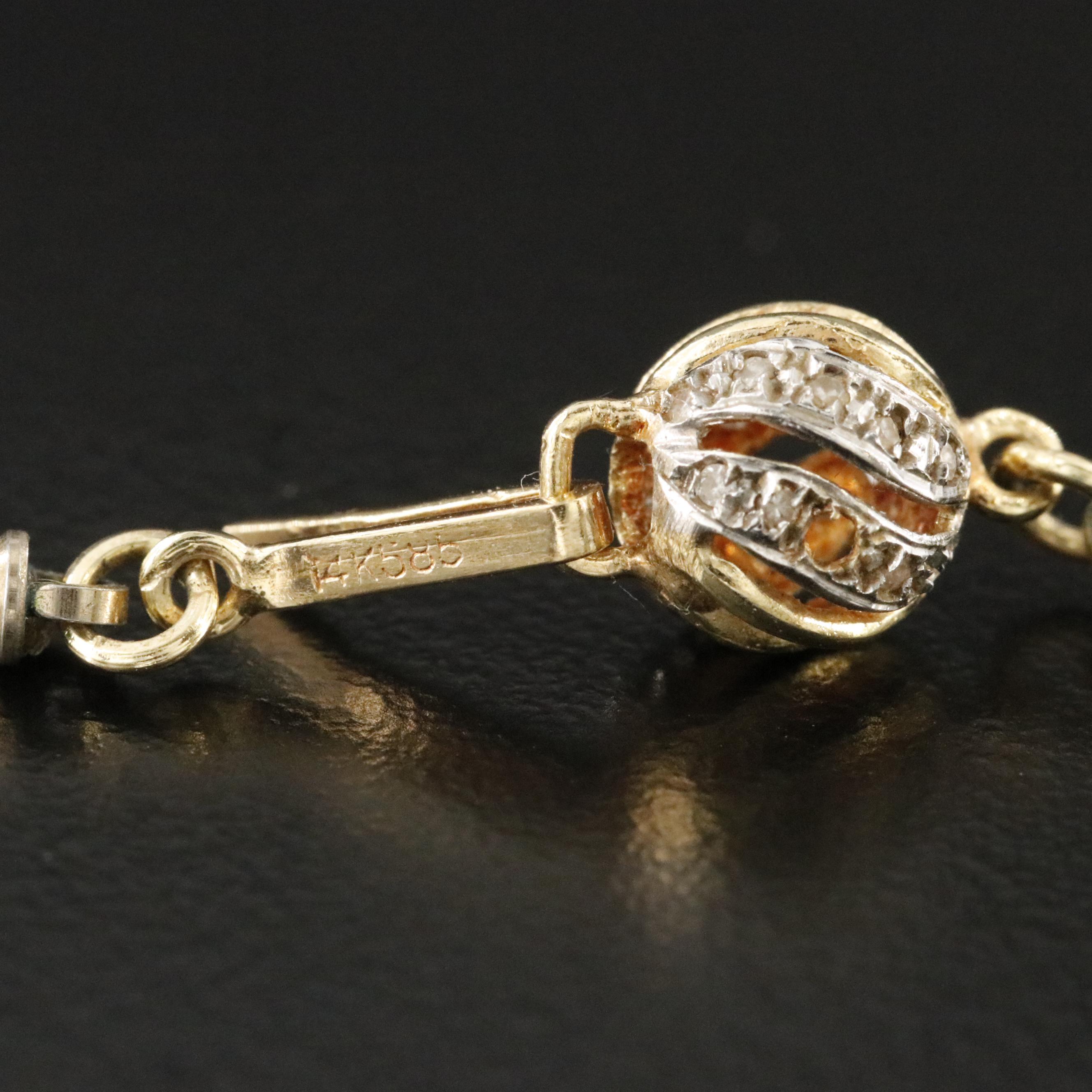 Pearl Necklace with 14K Diamond Clasp