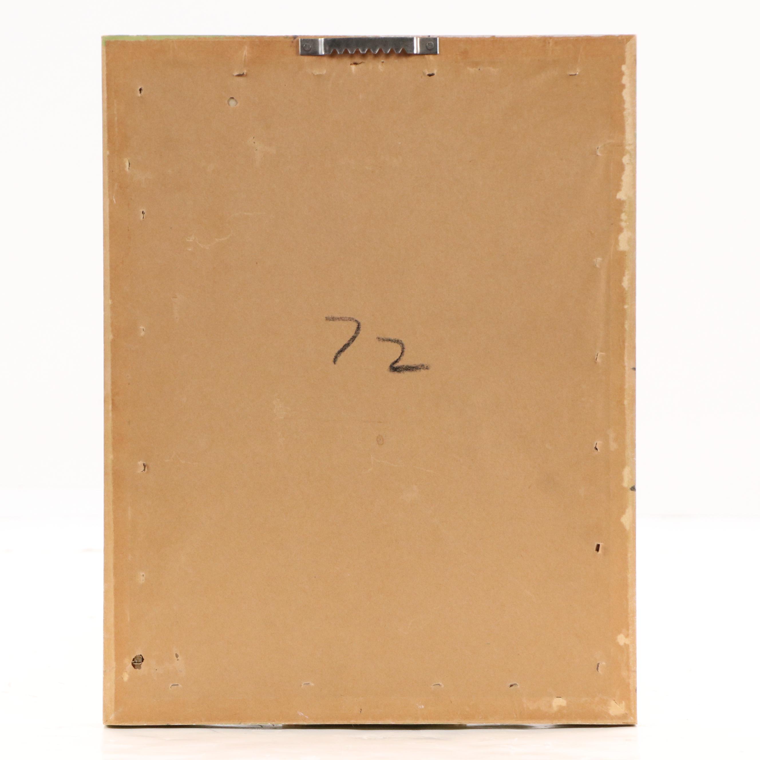 Mod Offset Lithograph Print of Couple in the Rain, Circa 1965