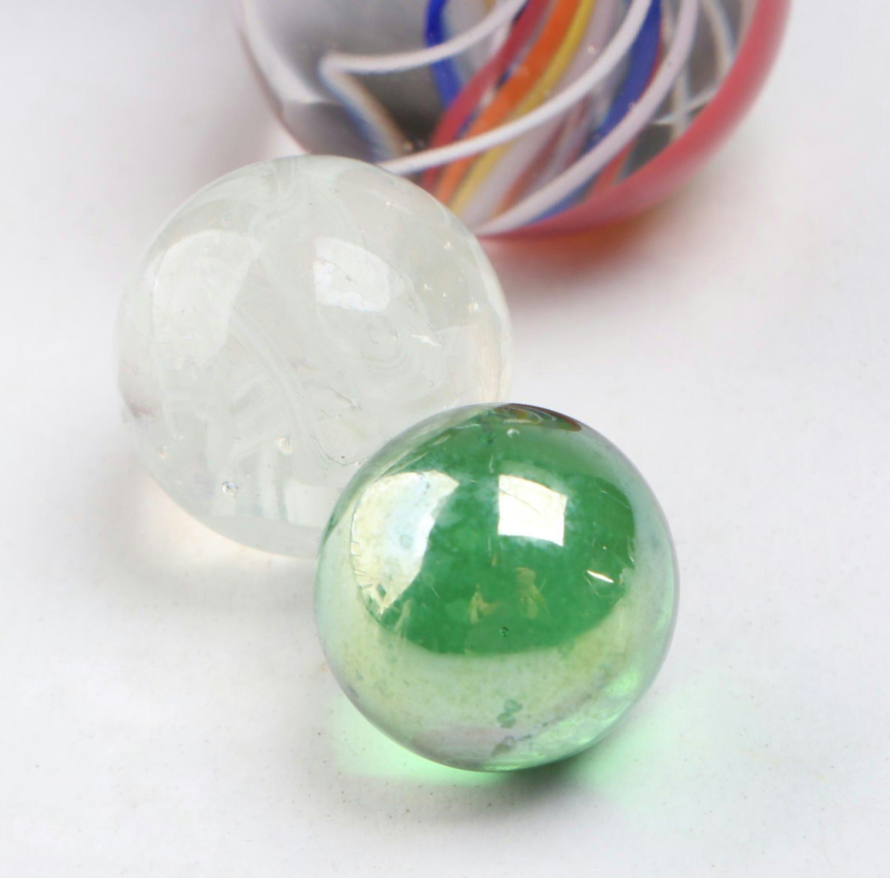 Hot House Black Aventurine Stripe and Other Studio Art Glass Marbles