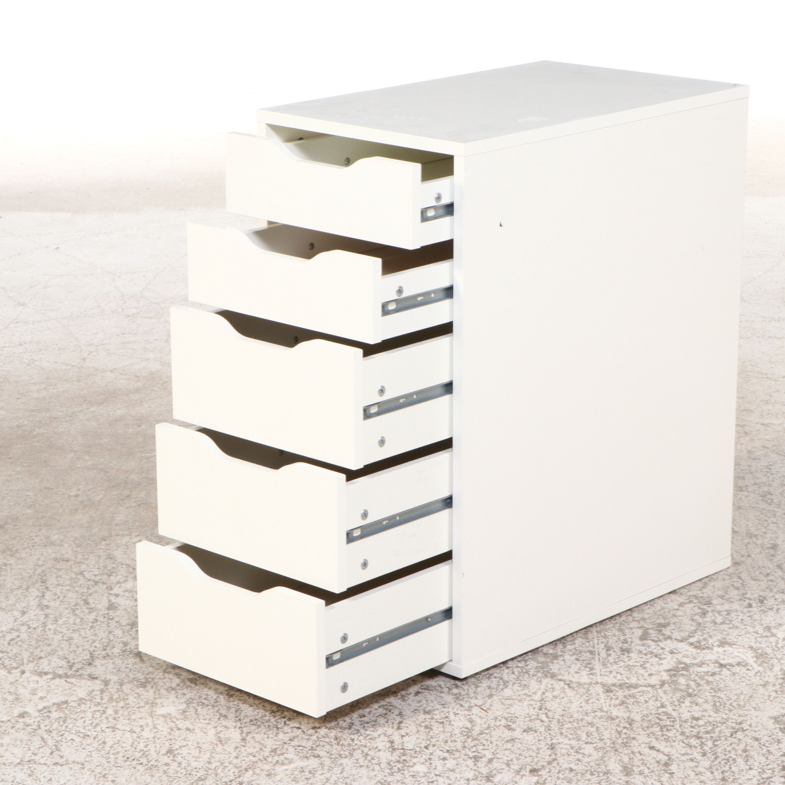 Contemporary Adjustable Height Desk with Storage Shelves and Drawers