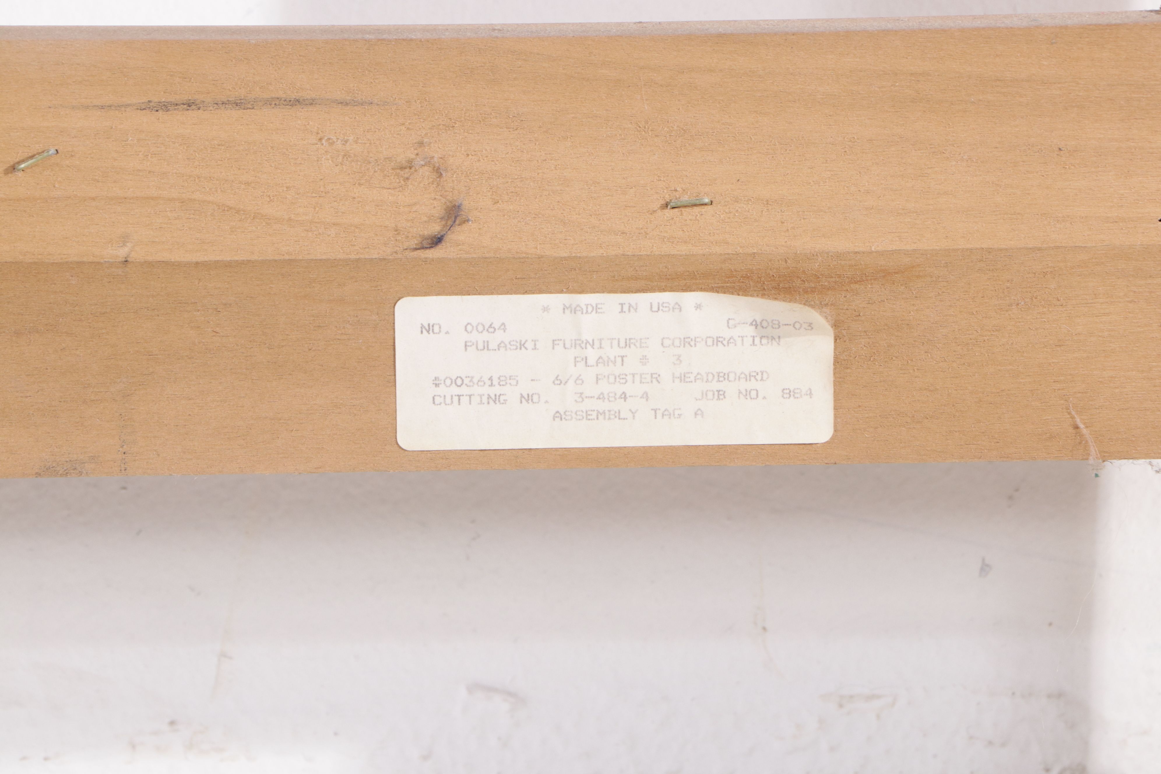 Pulaski Furniture Pine Headboard with Scrolled Metal Accent