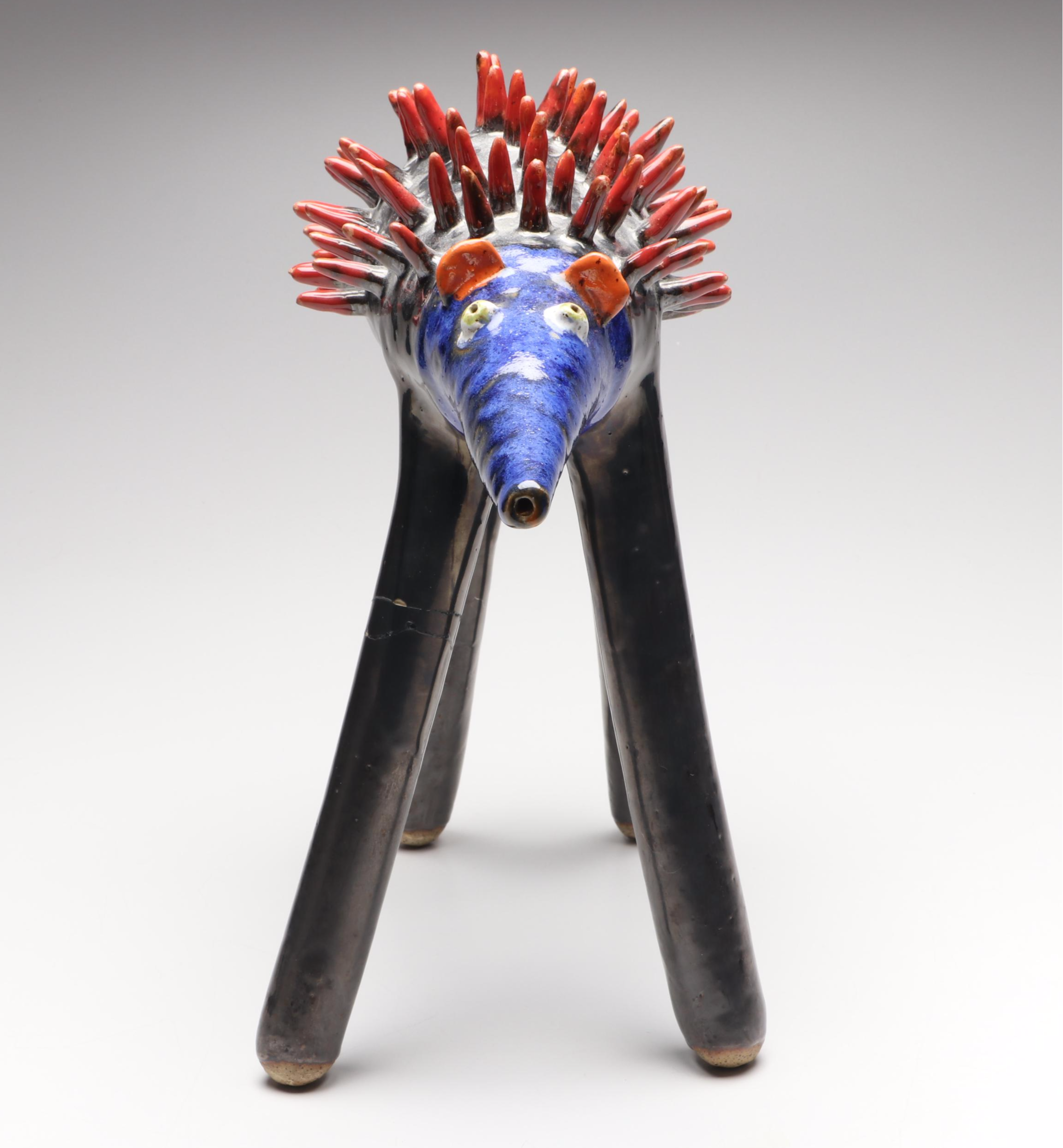 Jerzy Barankiewicz Polychrome Folk Art Pottery Hedgehog