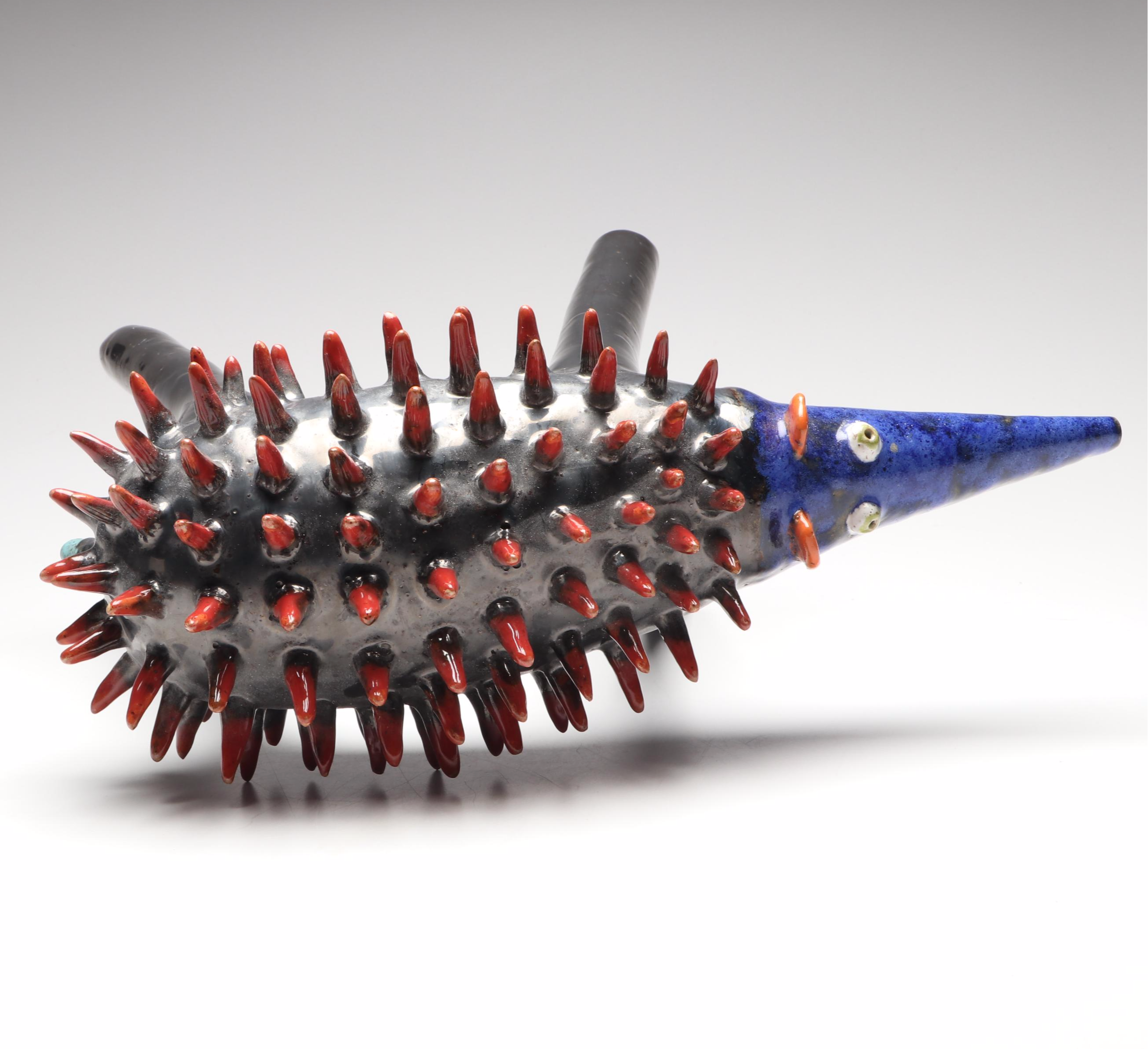 Jerzy Barankiewicz Polychrome Folk Art Pottery Hedgehog