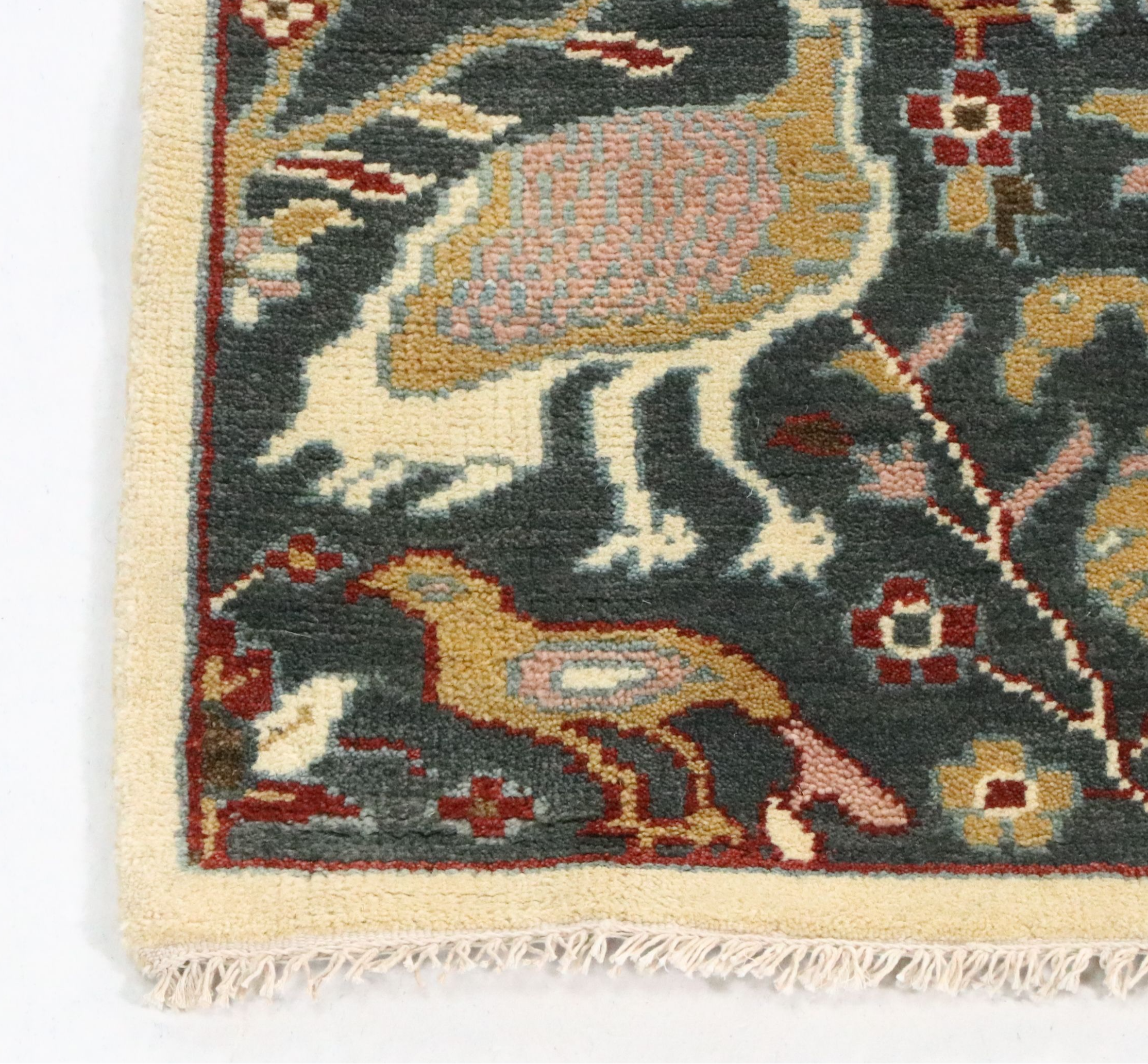 3' x 5'3 Hand-Knotted Indo-Persian Ziegler Pictorial Area Rug