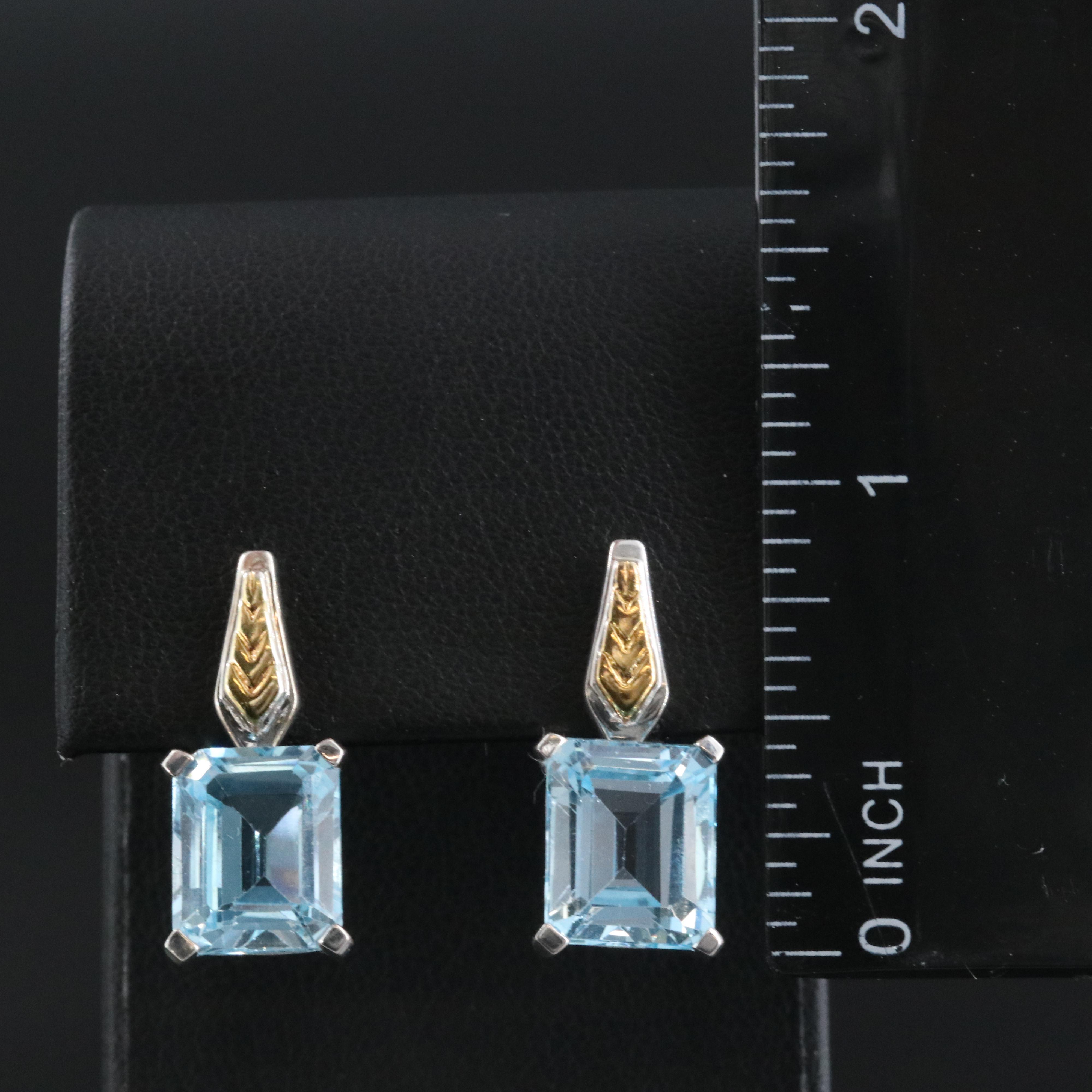 Sterling Blue Topaz Drop Earrings