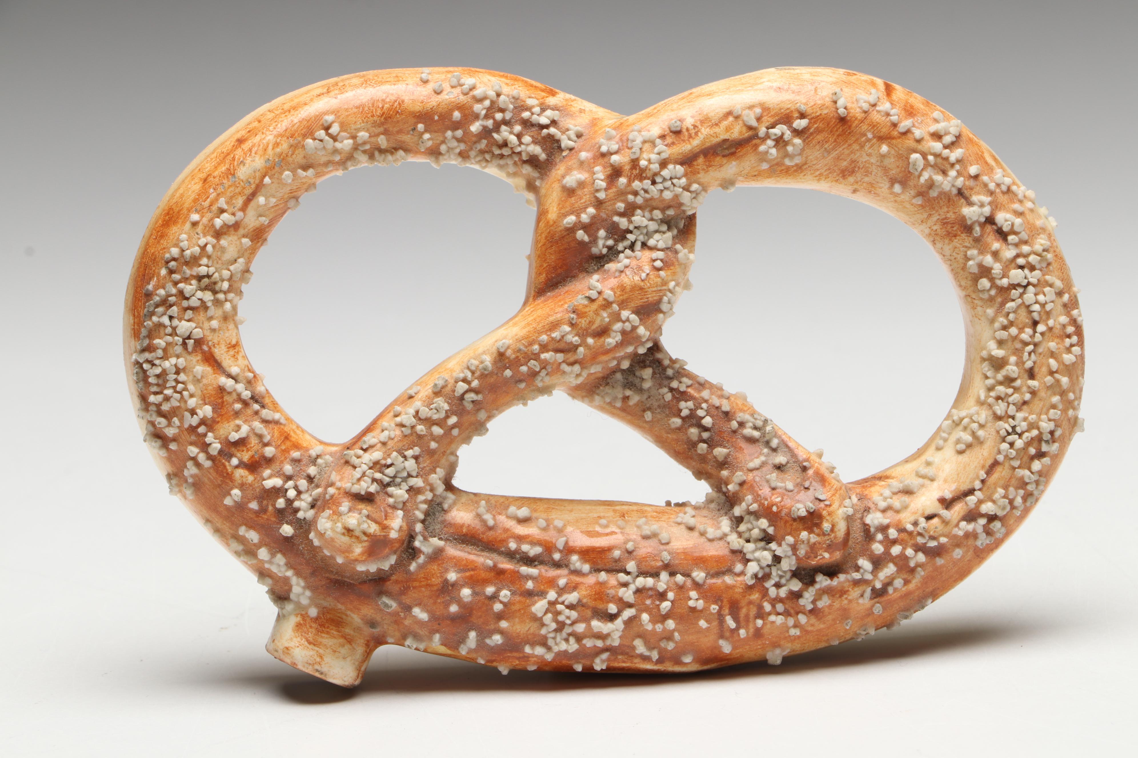 Stephen Green Stoneware Fox Head with Other Pretzel-Shaped Ceramic Flask