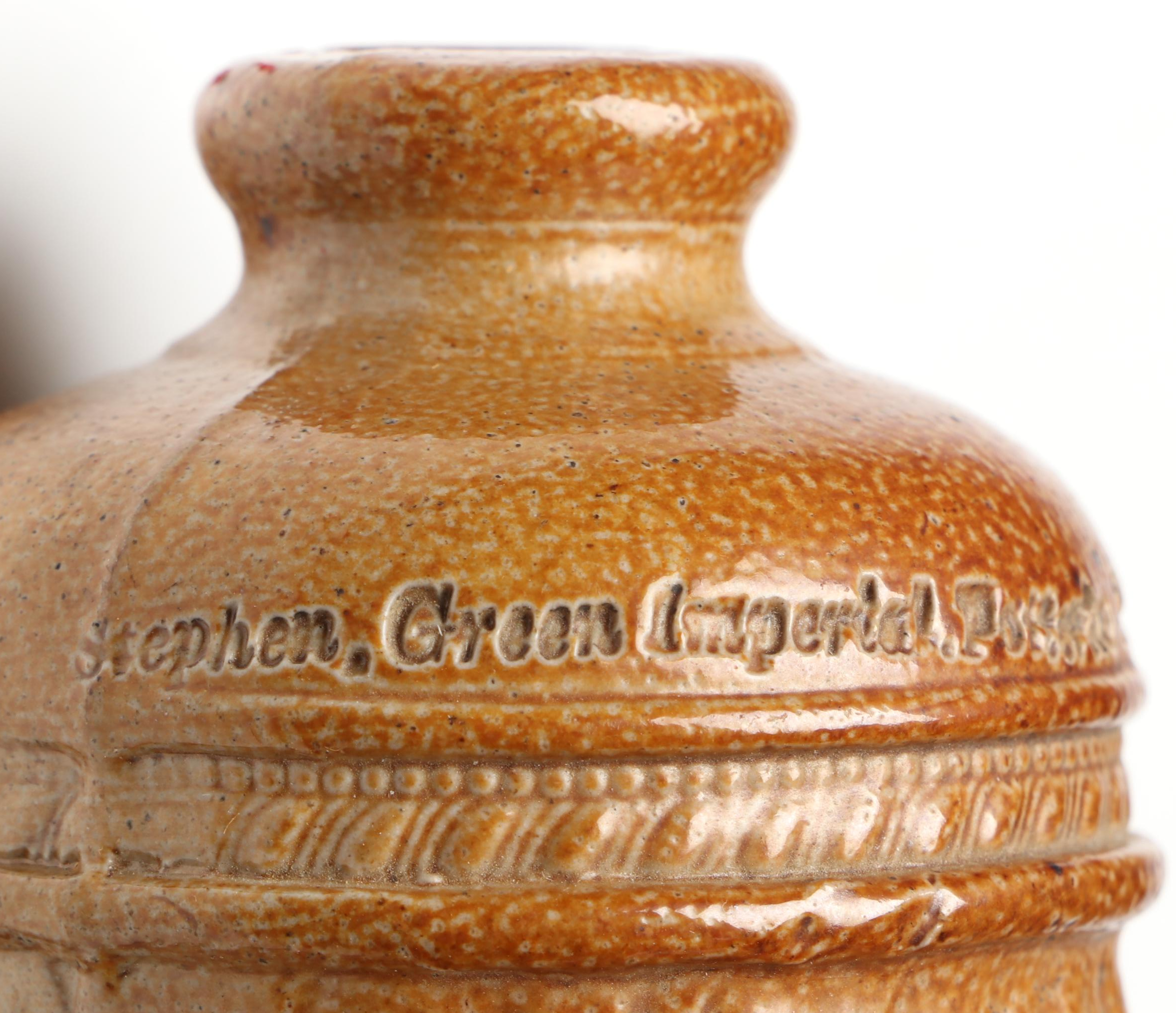 Stephen Green Stoneware Fox Head with Other Pretzel-Shaped Ceramic Flask