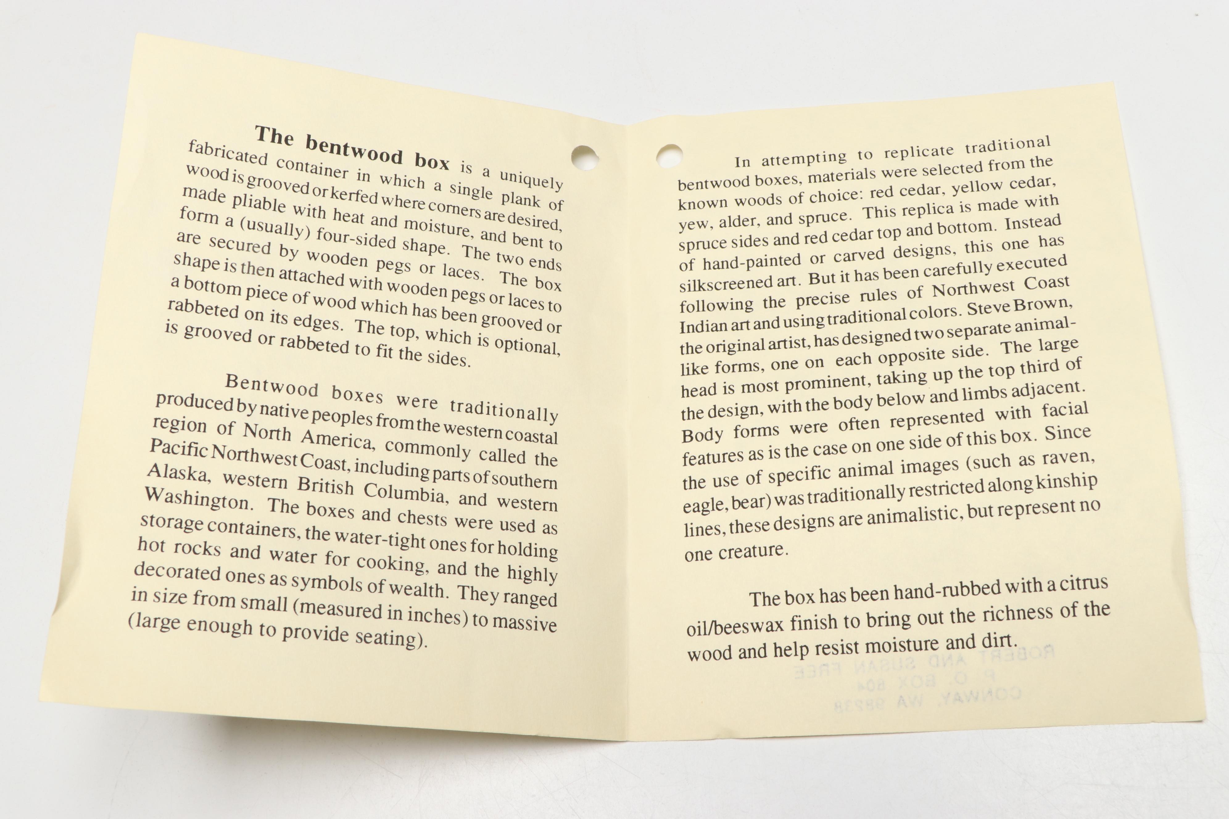 Robert and Susan Free Artisanal Hand-Painted Bentwood Box